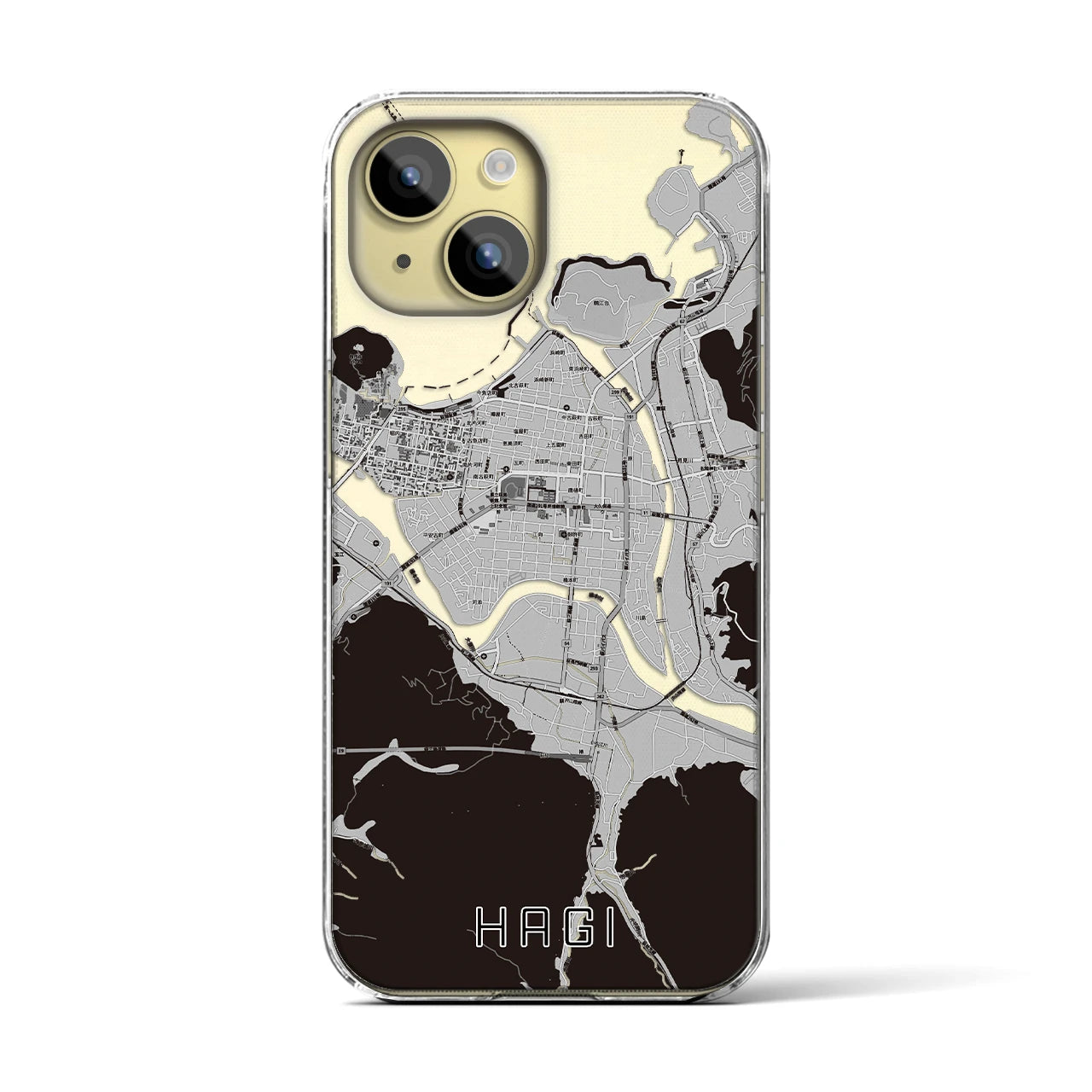 【萩2(山口県)】地図柄iPhoneケース(クリアタイプ)