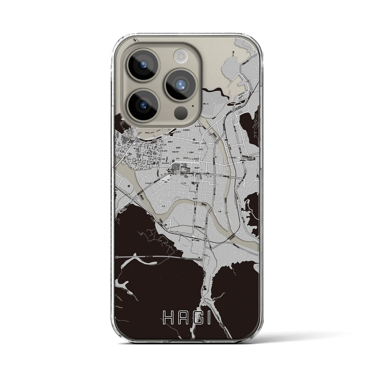 【萩2(山口県)】地図柄iPhoneケース(クリアタイプ)