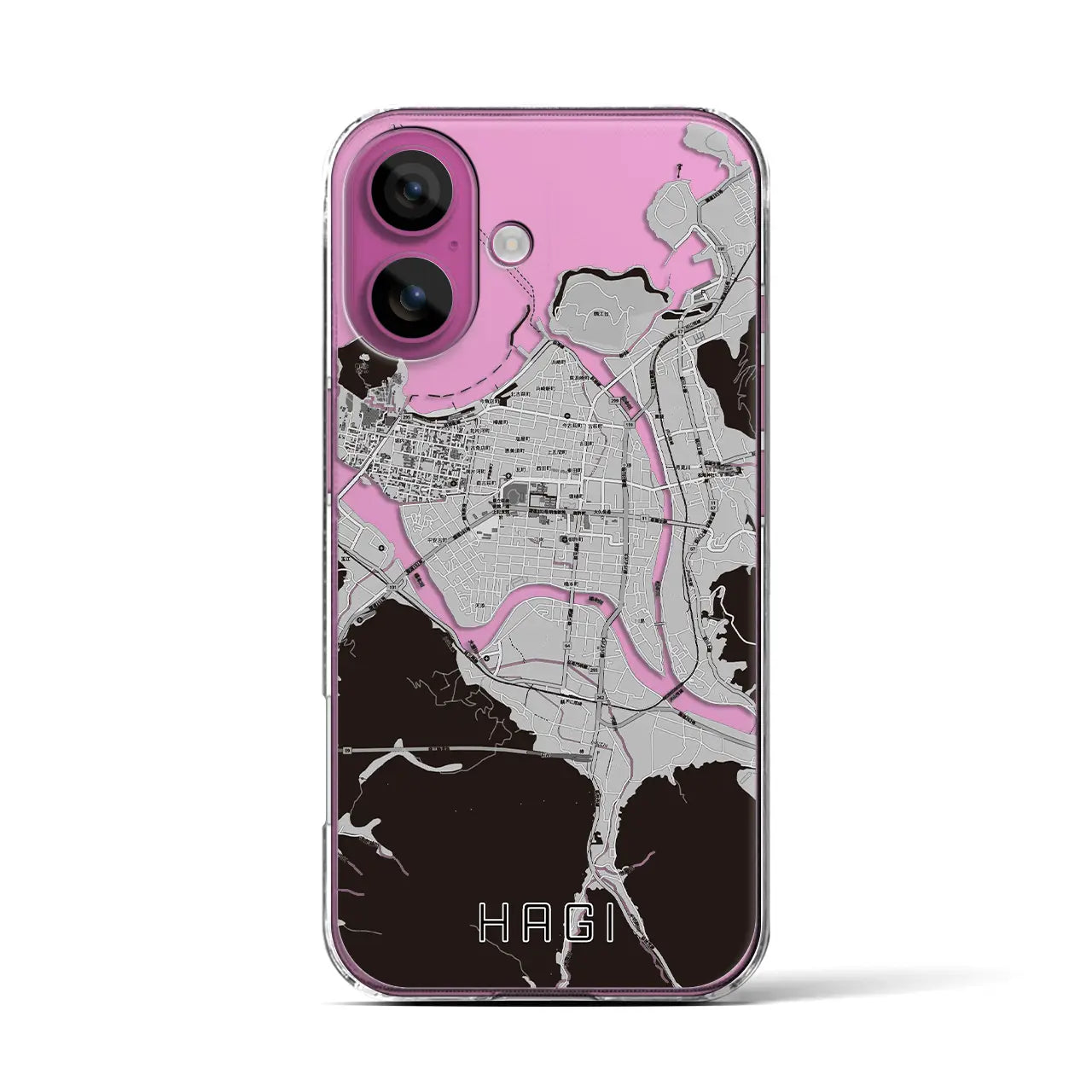【萩2(山口県)】地図柄iPhoneケース(クリアタイプ)