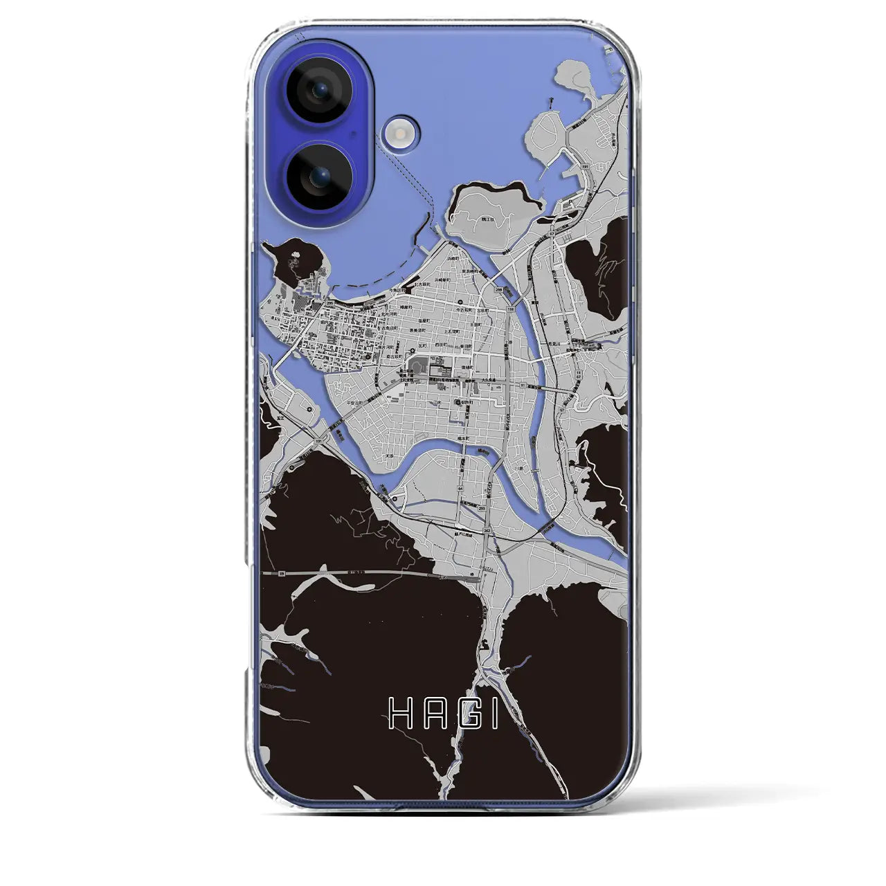 【萩2(山口県)】地図柄iPhoneケース(クリアタイプ)