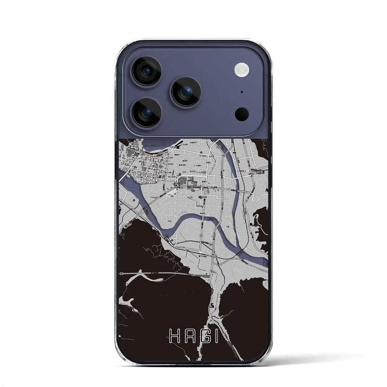 【萩2(山口県)】地図柄iPhoneケース(クリアタイプ)モノトーン・iPhone 17 Pro Max 用