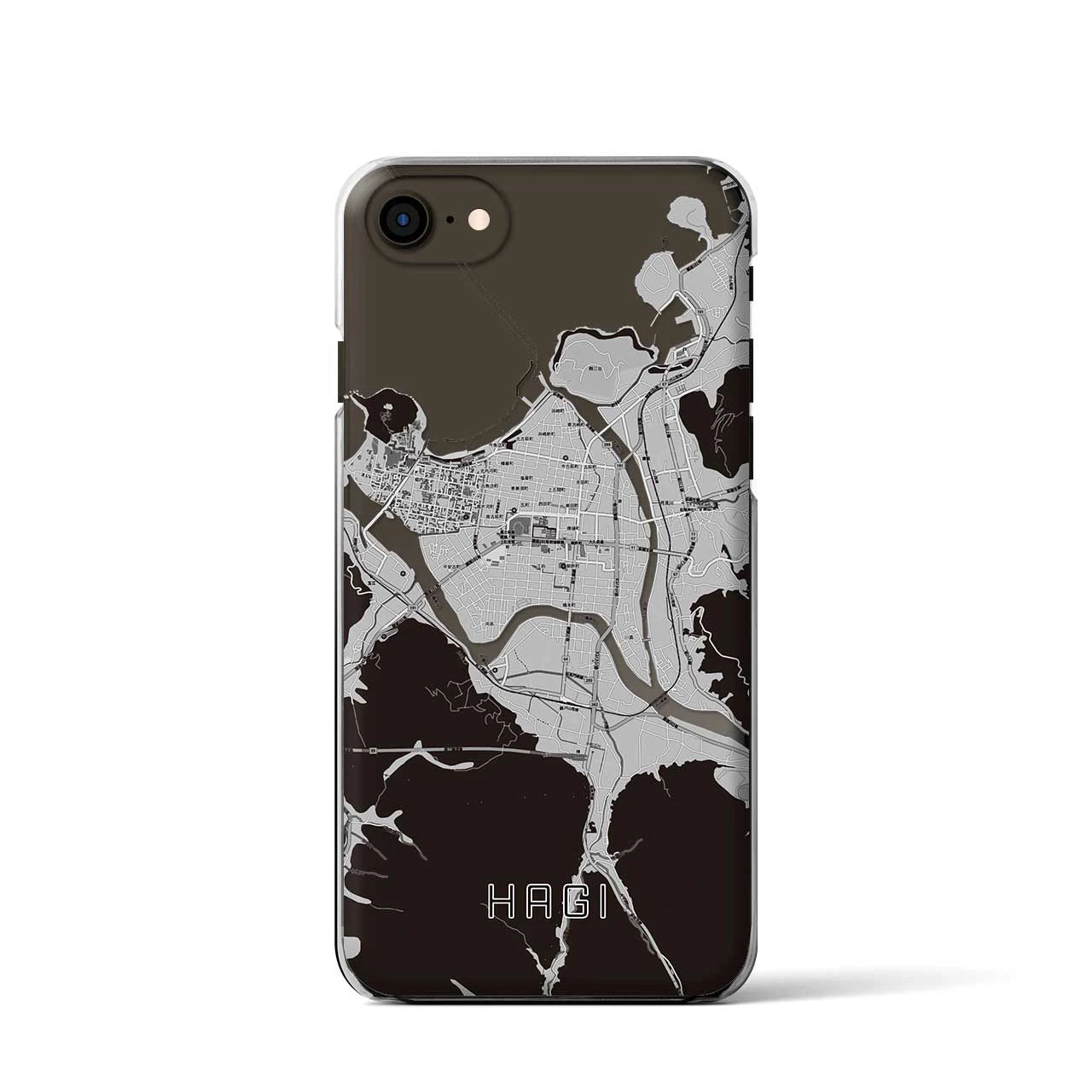 【萩2(山口県)】地図柄iPhoneケース(クリアタイプ)