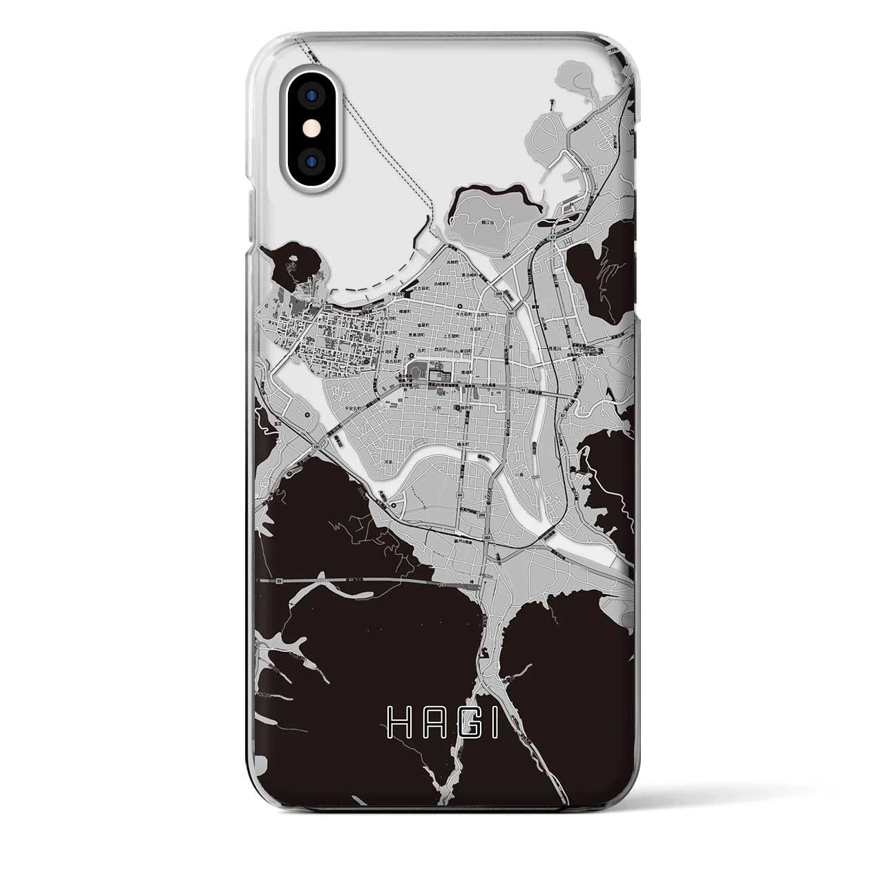 【萩2(山口県)】地図柄iPhoneケース(クリアタイプ)