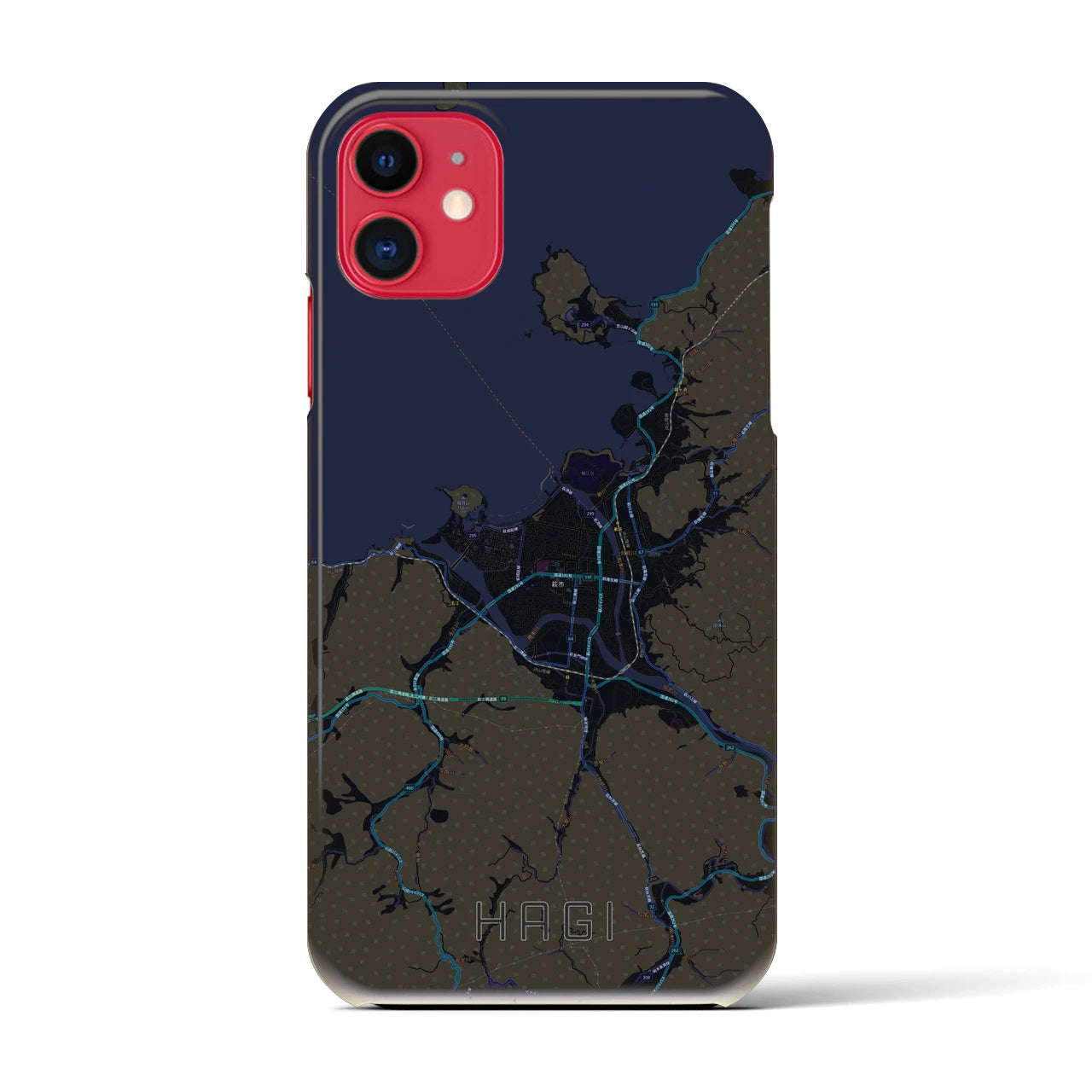 【萩(山口県)】地図柄iPhoneケース(バックカバータイプ)