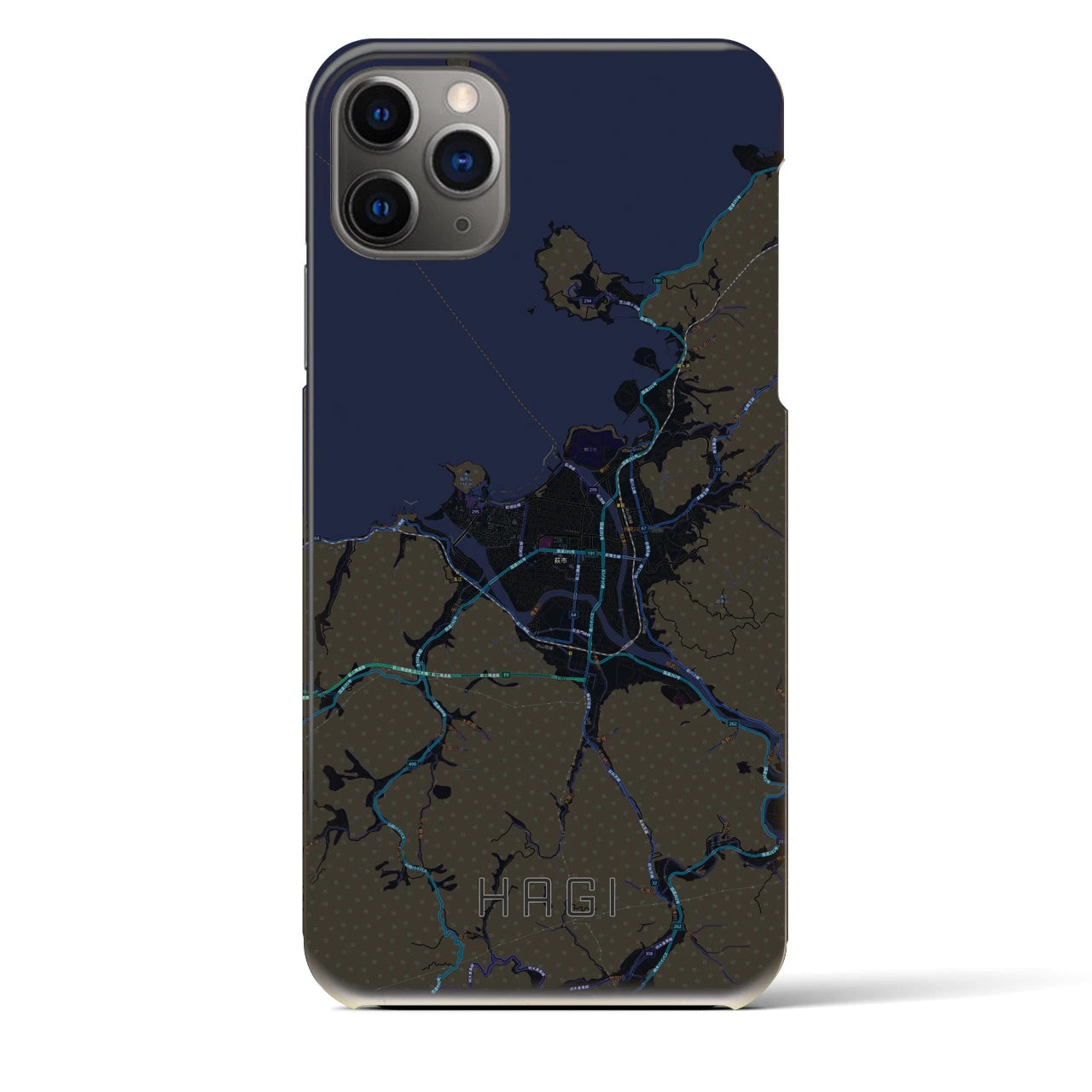 【萩(山口県)】地図柄iPhoneケース(バックカバータイプ)