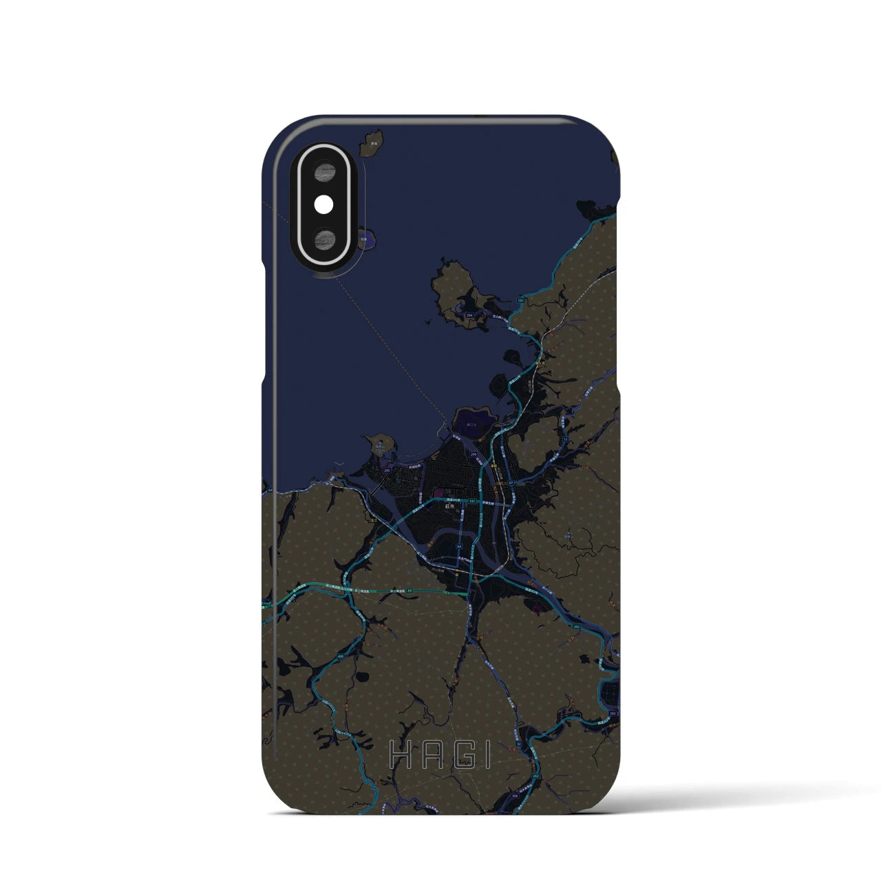 【萩(山口県)】地図柄iPhoneケース(バックカバータイプ)