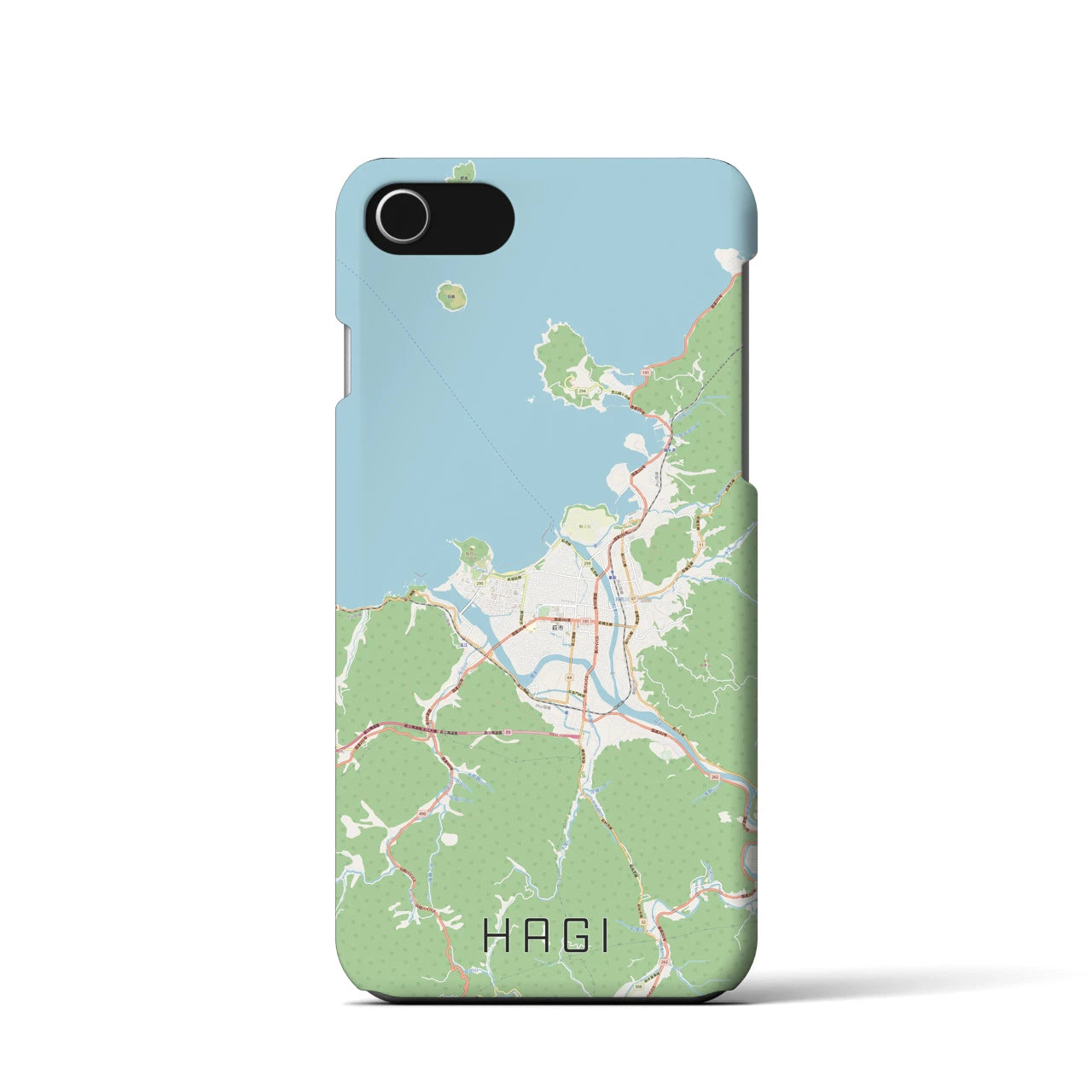 【萩(山口県)】地図柄iPhoneケース(バックカバータイプ)