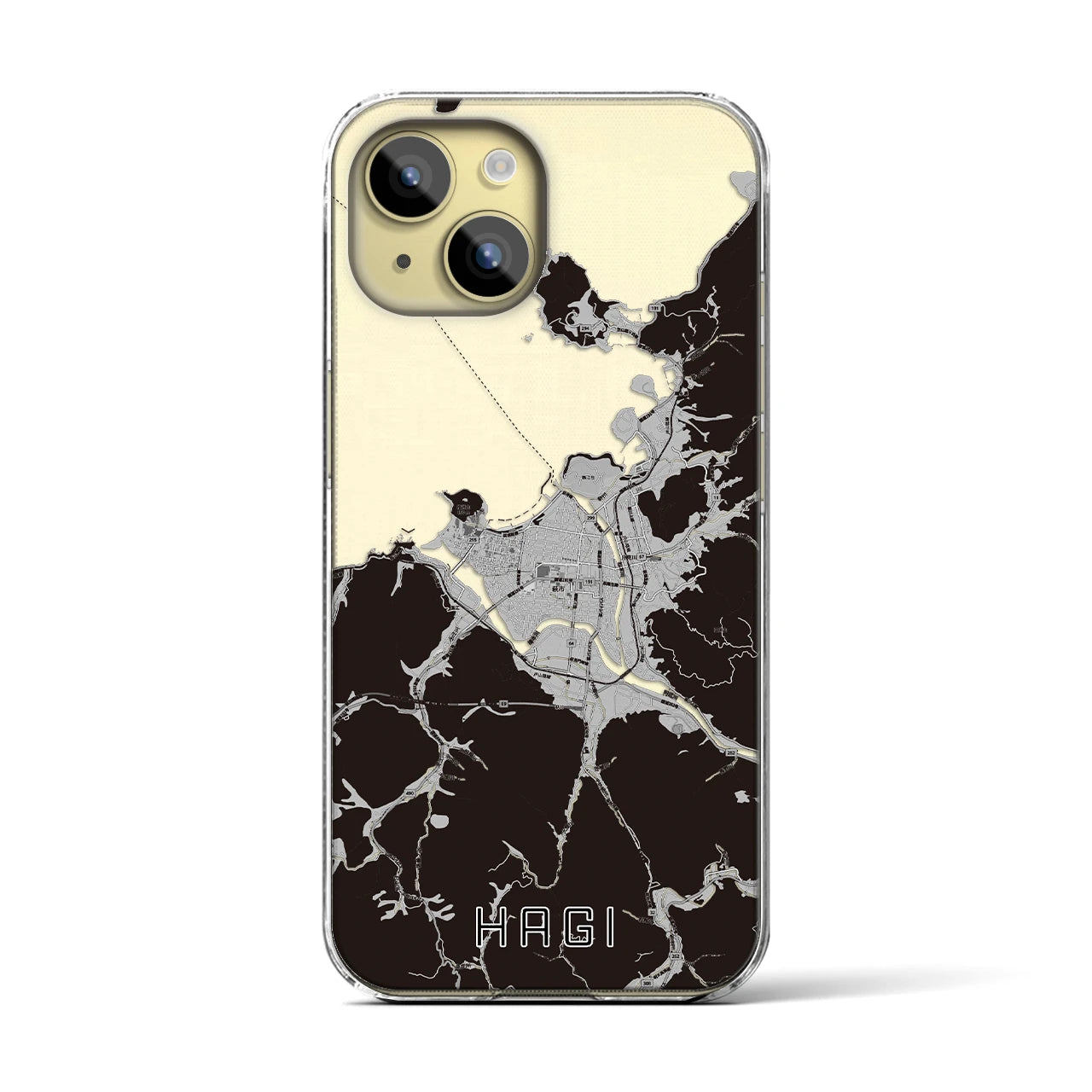 【萩(山口県)】地図柄iPhoneケース(クリアタイプ)