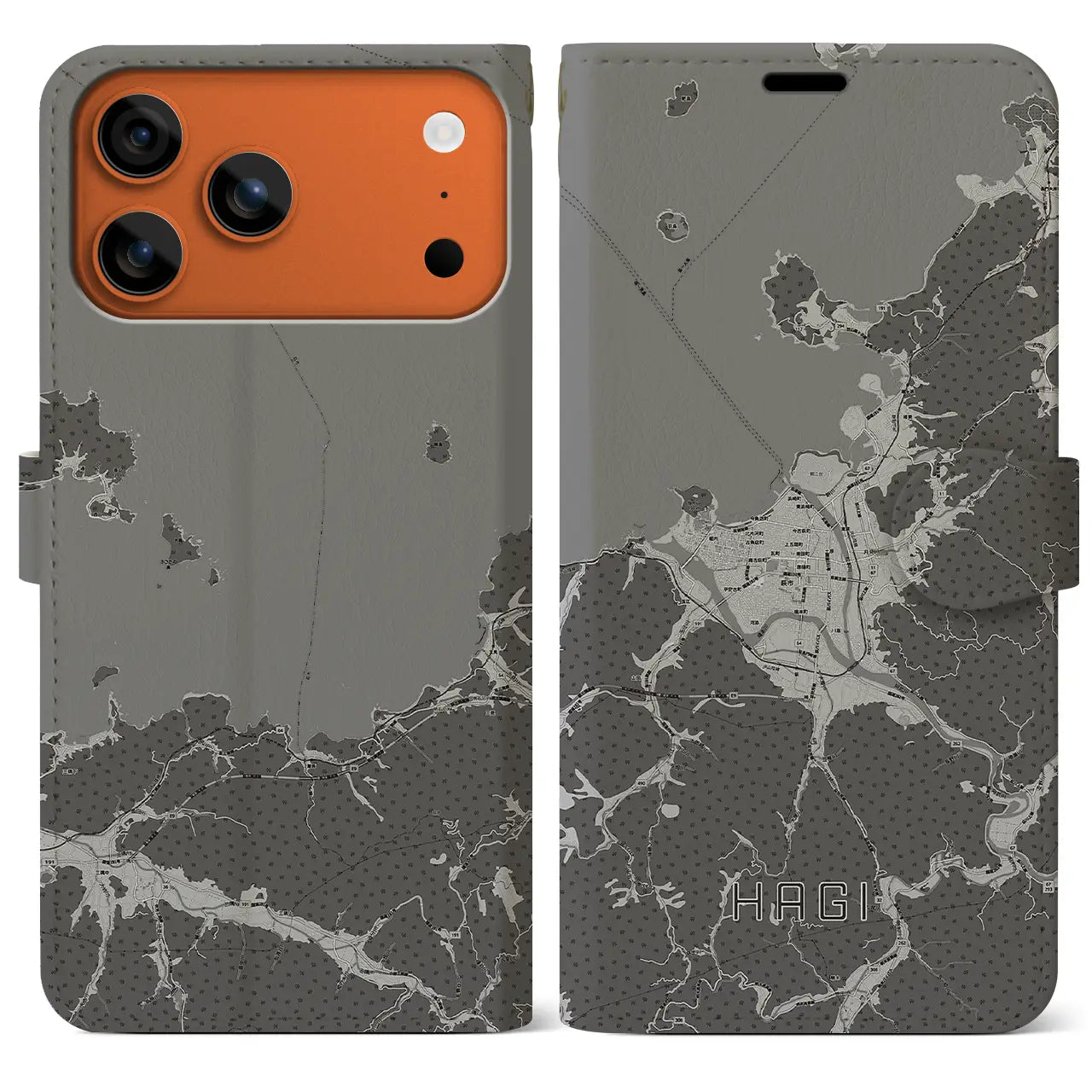 【萩(山口県)】地図柄iPhoneケース(手帳タイプ)