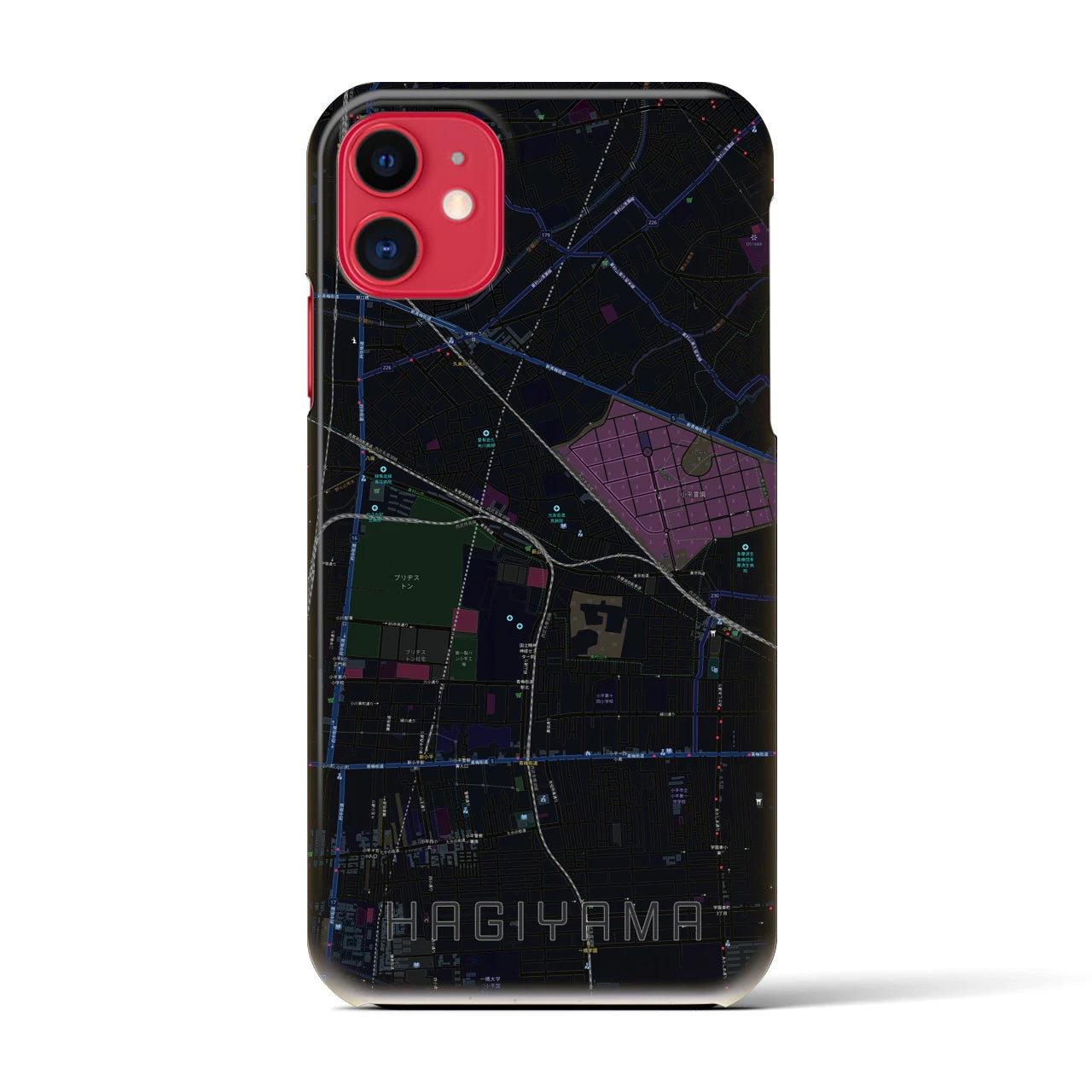 【萩山(東京都)】地図柄iPhoneケース(バックカバータイプ)