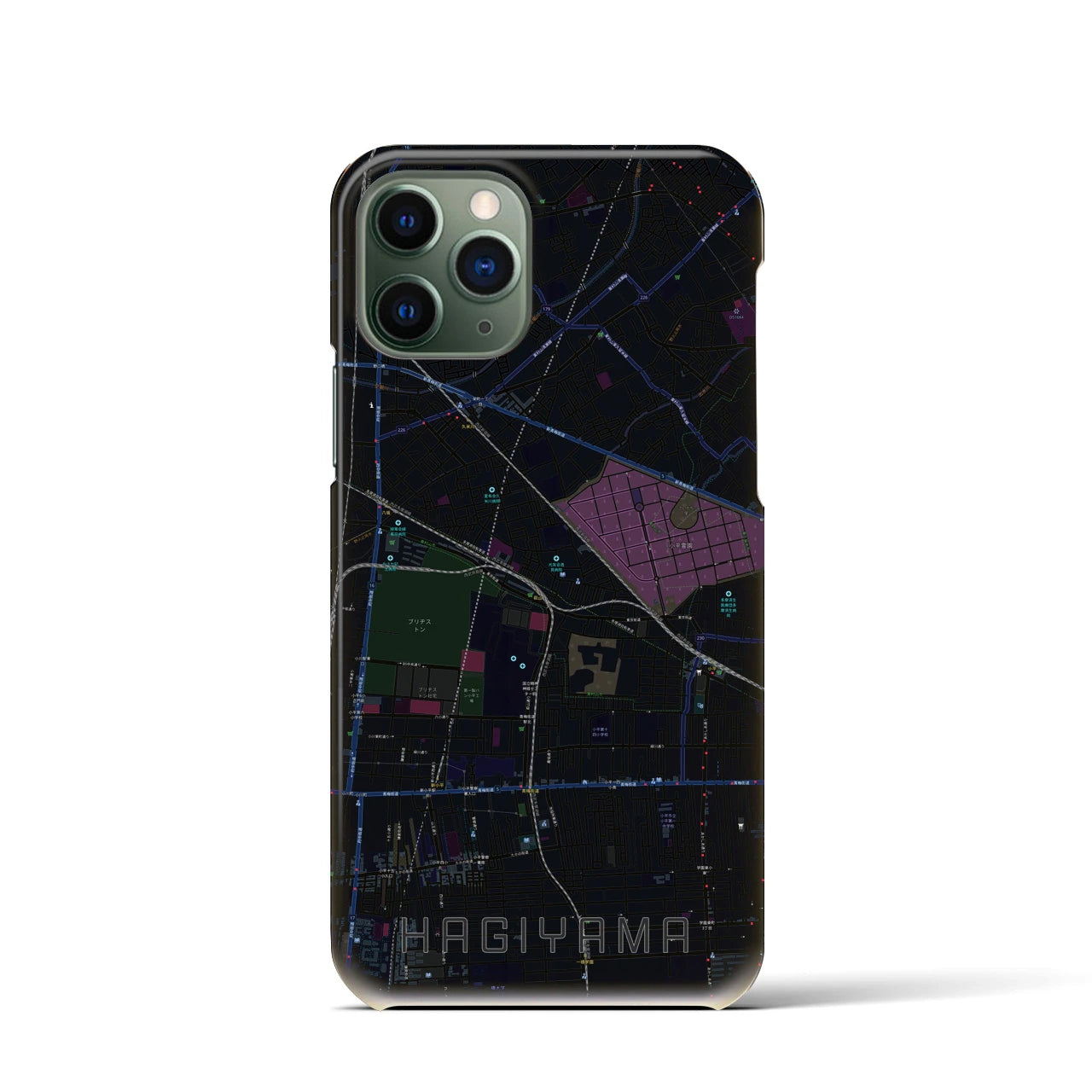 【萩山(東京都)】地図柄iPhoneケース(バックカバータイプ)