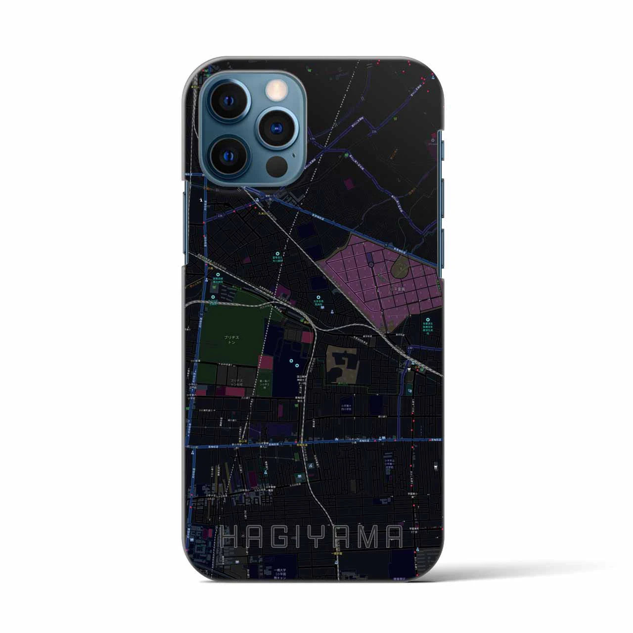 【萩山(東京都)】地図柄iPhoneケース(バックカバータイプ)