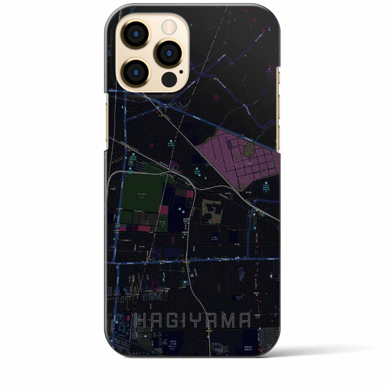 【萩山(東京都)】地図柄iPhoneケース(バックカバータイプ)