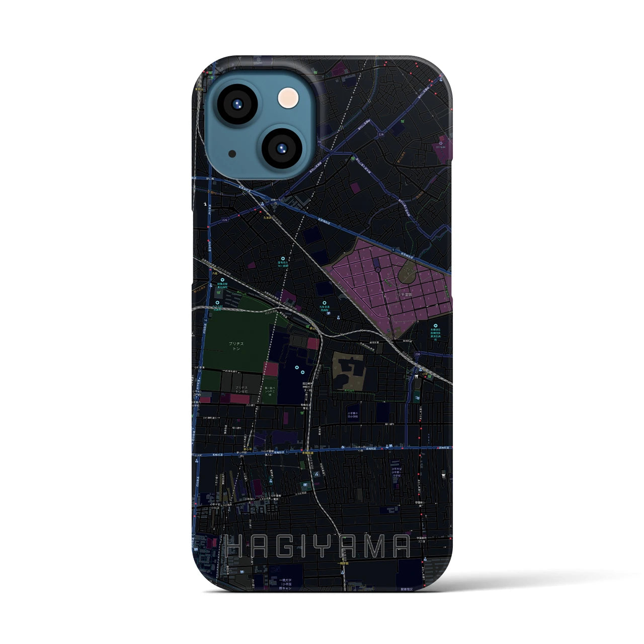 【萩山(東京都)】地図柄iPhoneケース(バックカバータイプ)