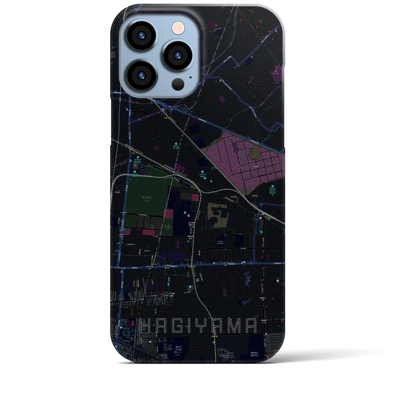 【萩山(東京都)】地図柄iPhoneケース(バックカバータイプ)