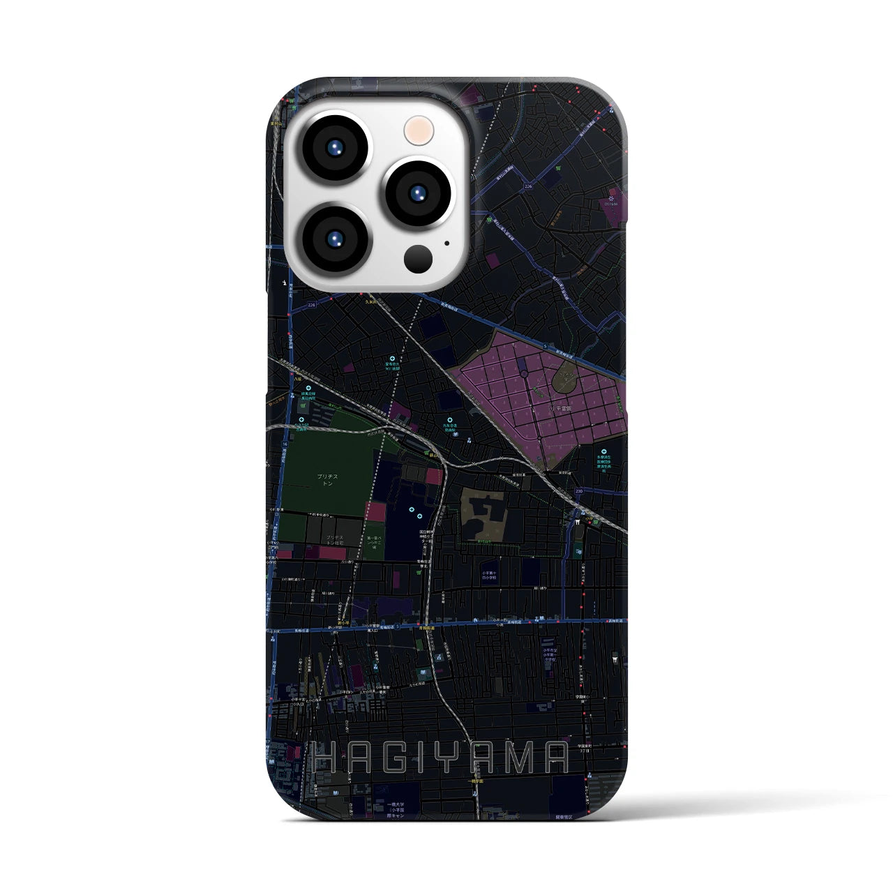 【萩山(東京都)】地図柄iPhoneケース(バックカバータイプ)