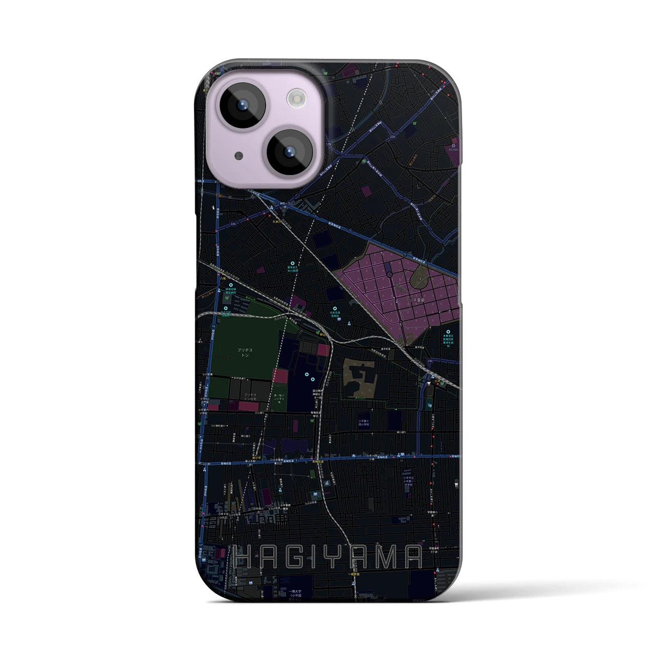 【萩山(東京都)】地図柄iPhoneケース(バックカバータイプ)
