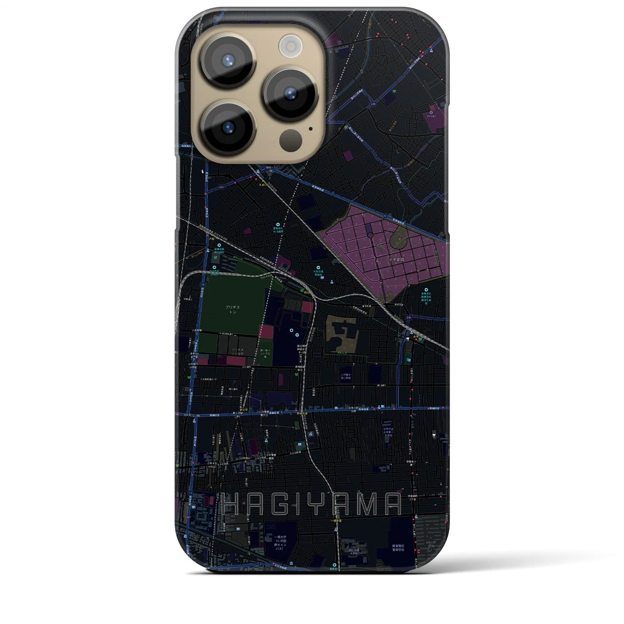【萩山(東京都)】地図柄iPhoneケース(バックカバータイプ)