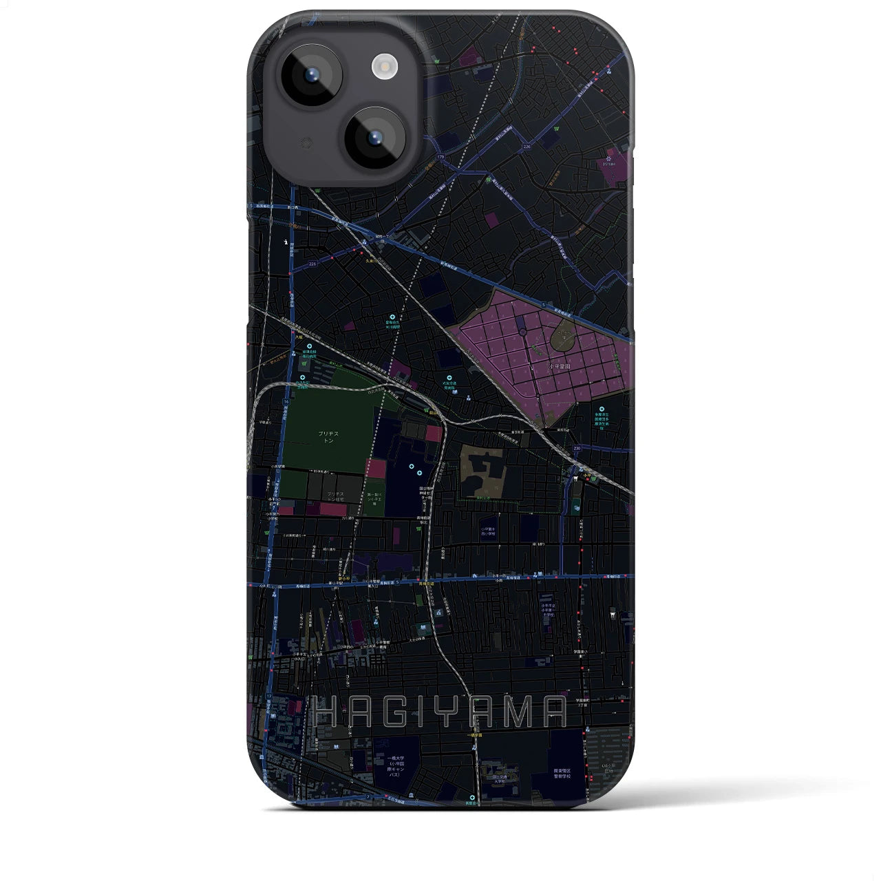 【萩山(東京都)】地図柄iPhoneケース(バックカバータイプ)