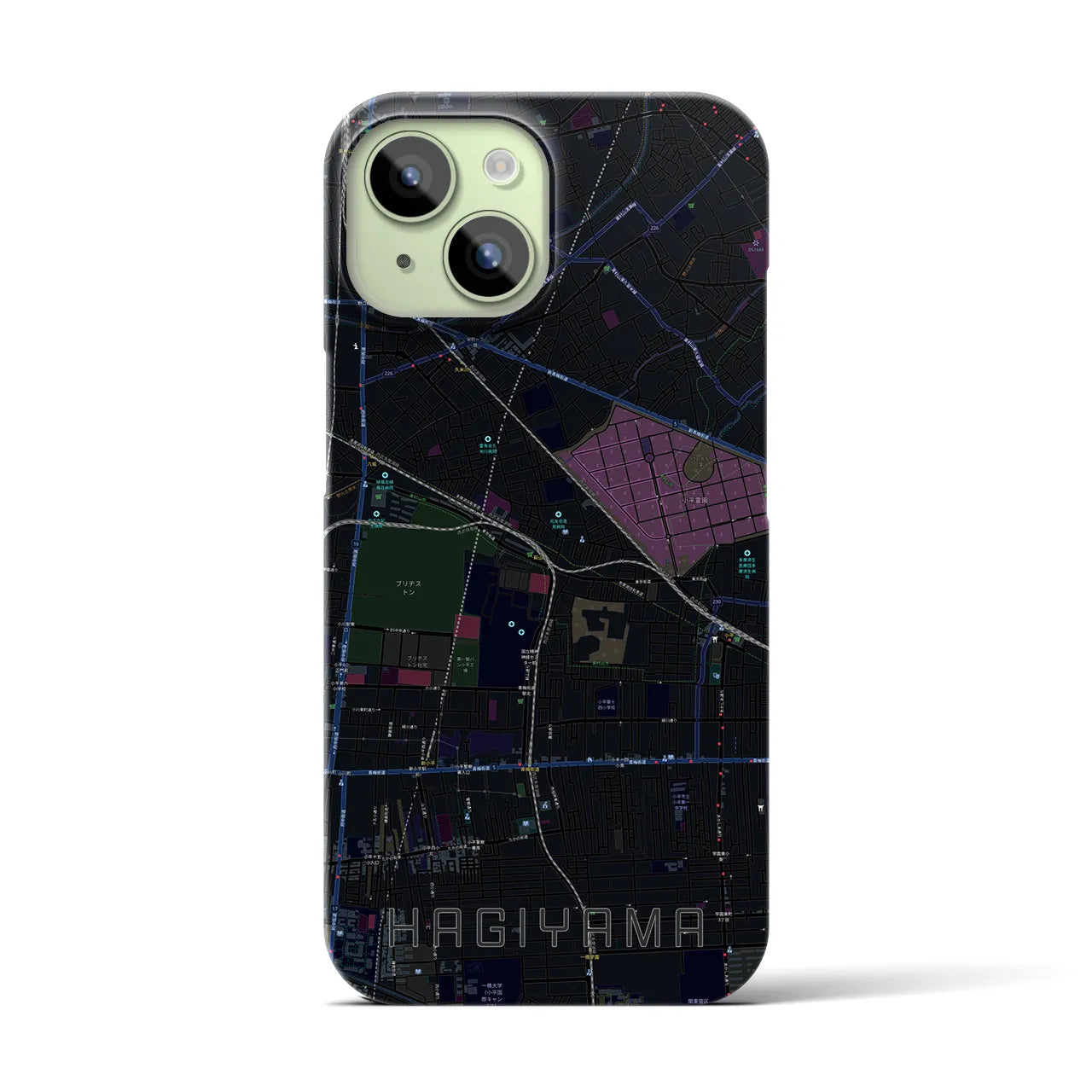 【萩山(東京都)】地図柄iPhoneケース(バックカバータイプ)