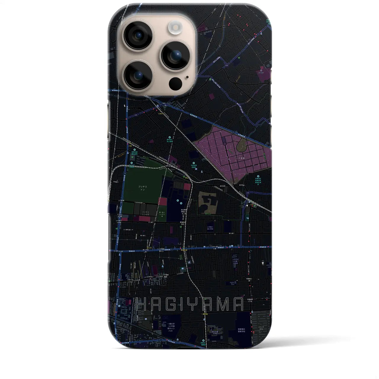 【萩山(東京都)】地図柄iPhoneケース(バックカバータイプ)