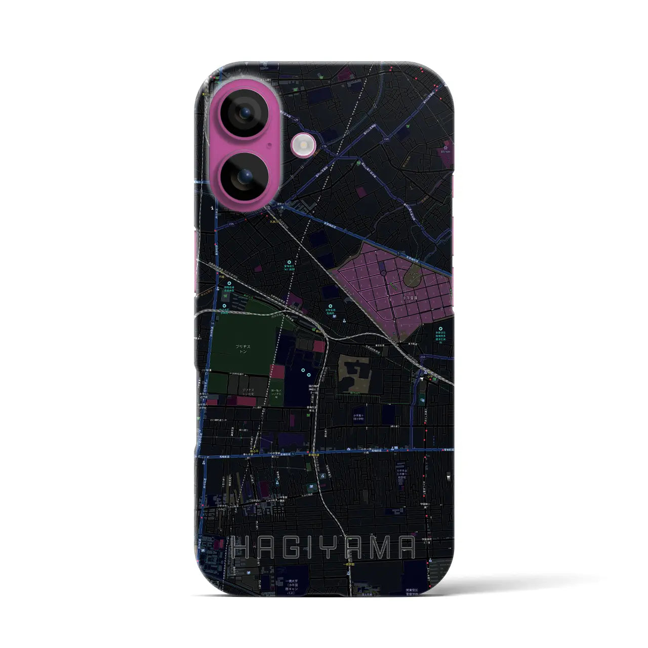 【萩山(東京都)】地図柄iPhoneケース(バックカバータイプ)