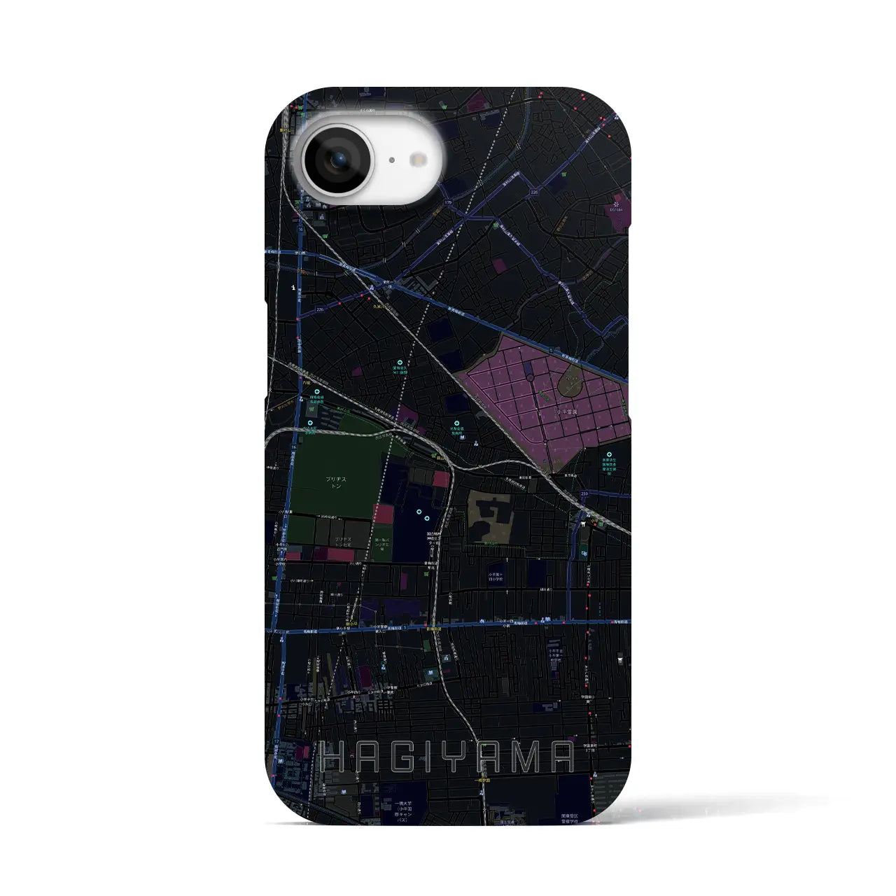 【萩山(東京都)】地図柄iPhoneケース(バックカバータイプ)