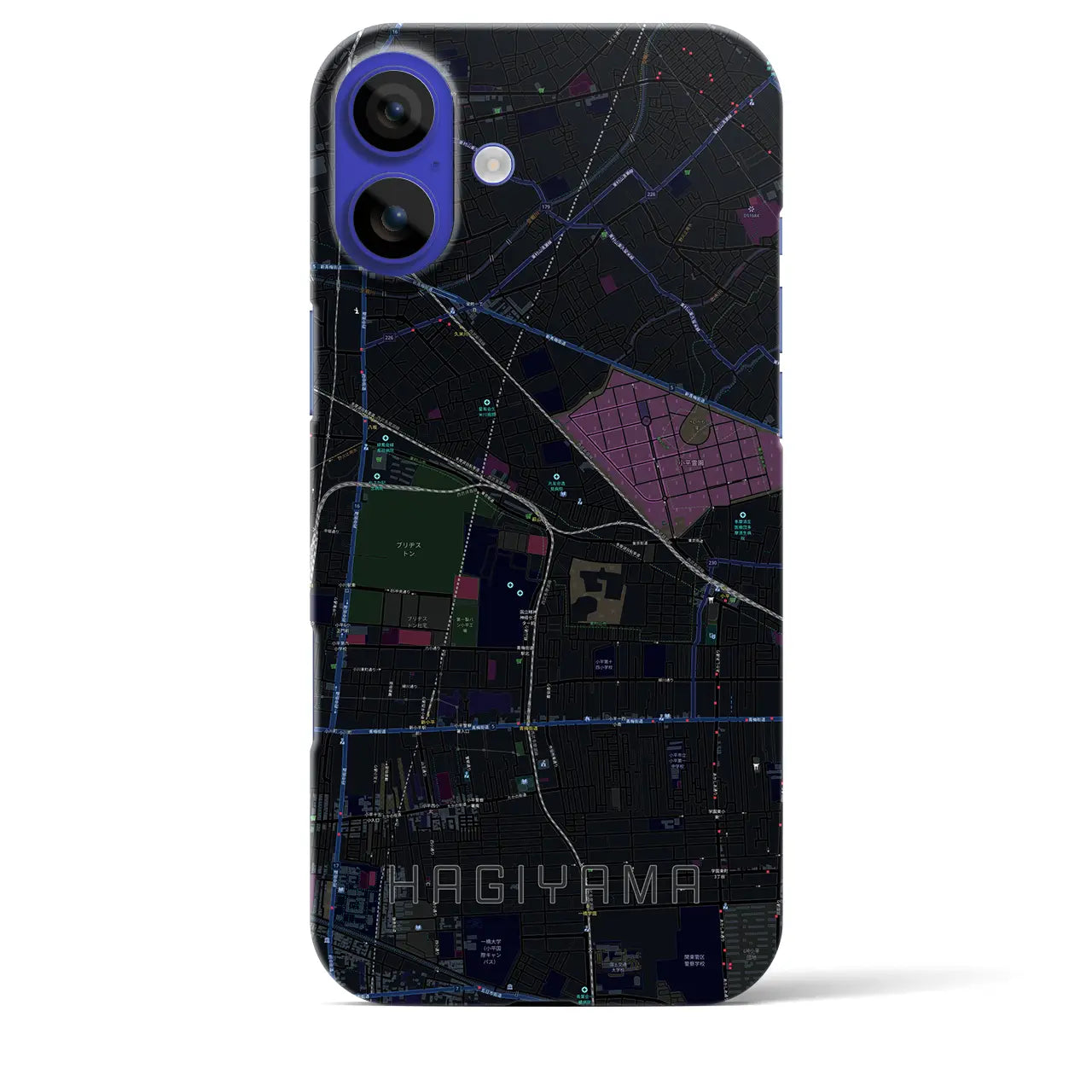 【萩山(東京都)】地図柄iPhoneケース(バックカバータイプ)