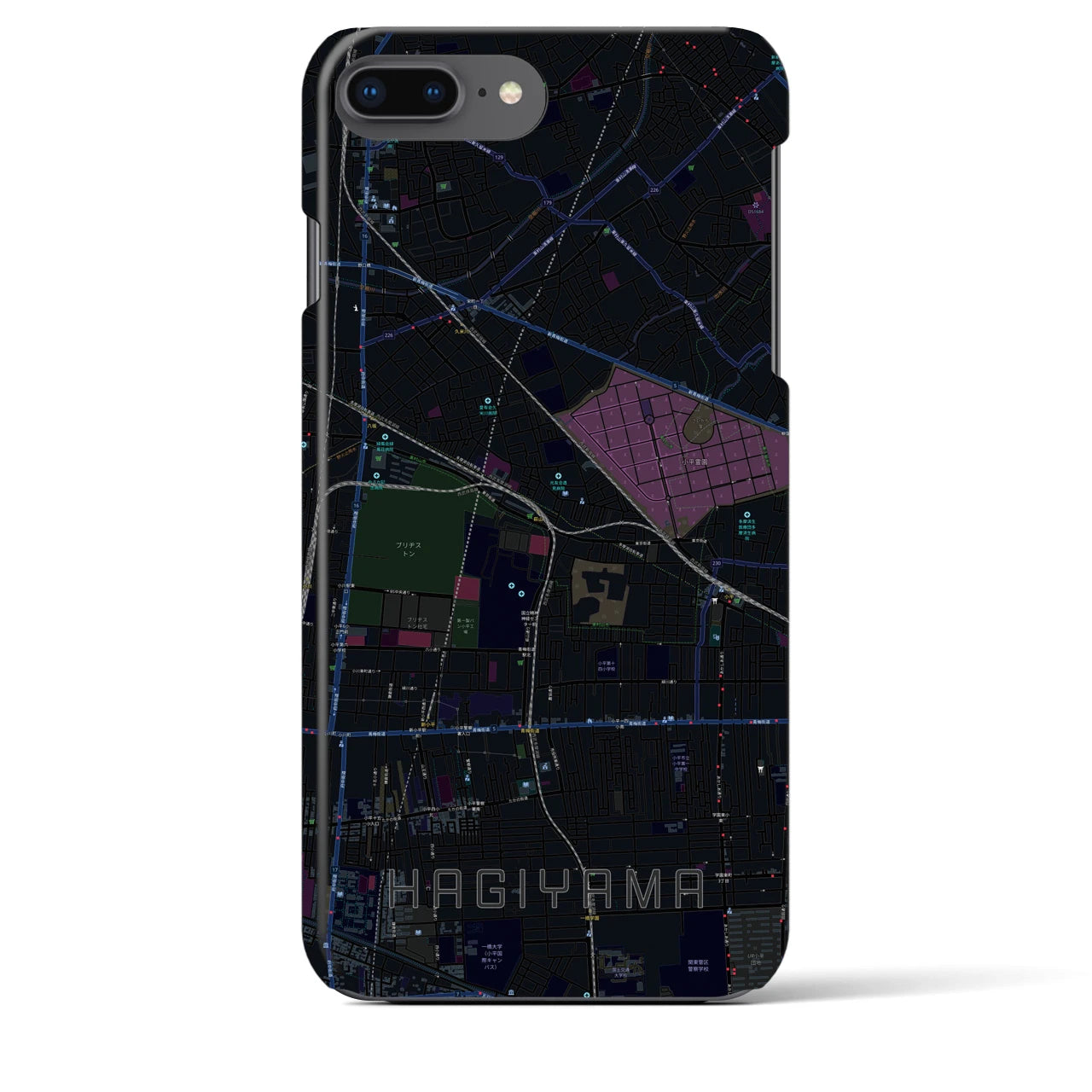 【萩山(東京都)】地図柄iPhoneケース(バックカバータイプ)