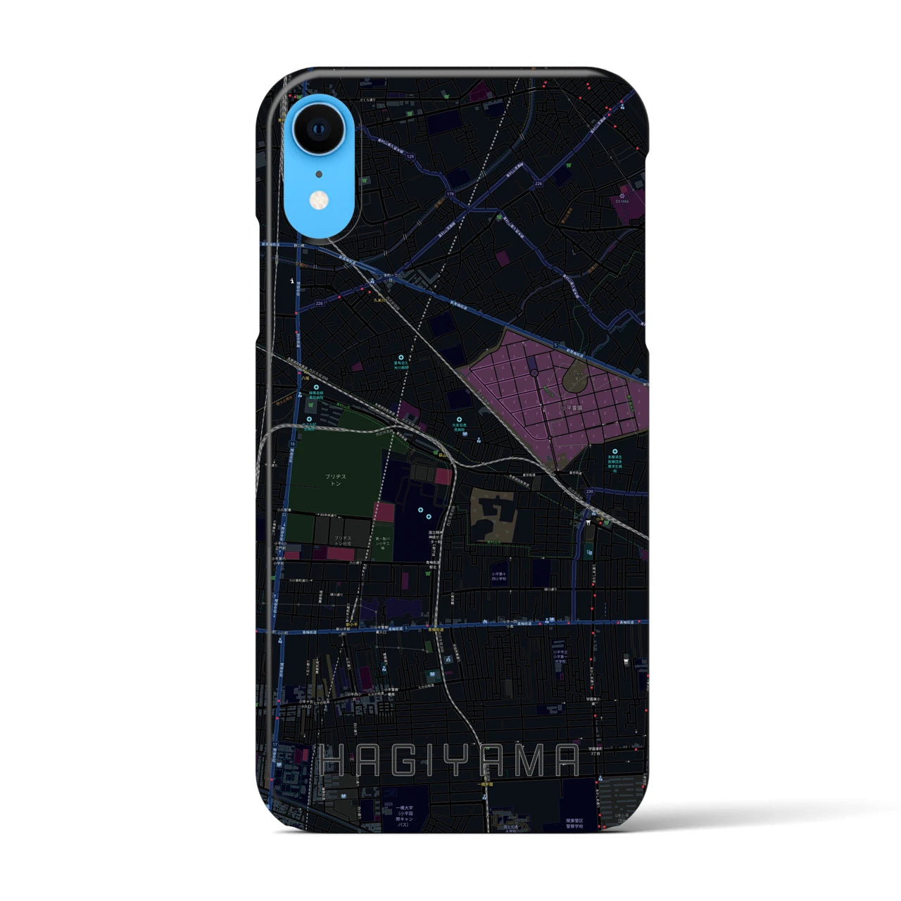 【萩山(東京都)】地図柄iPhoneケース(バックカバータイプ)