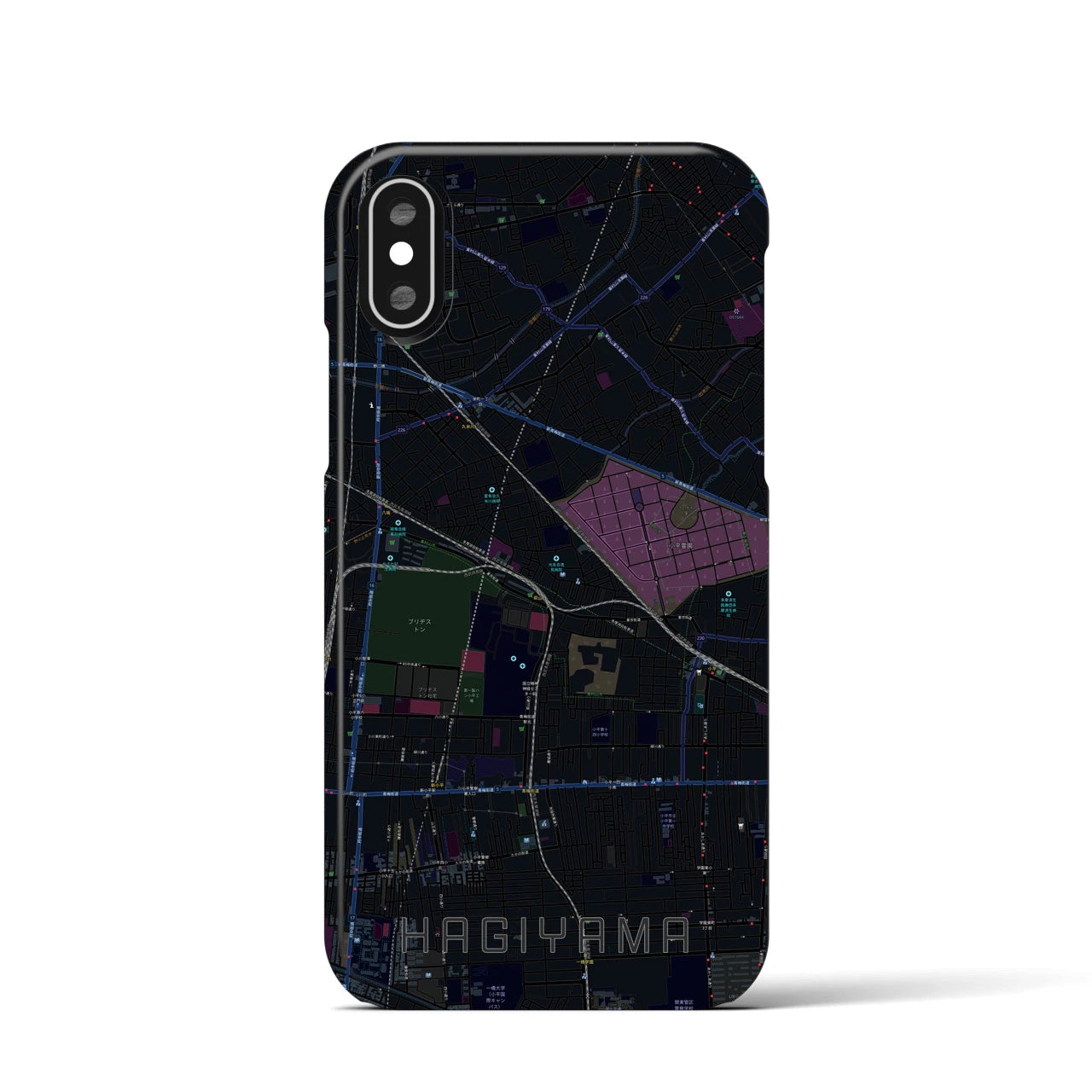 【萩山(東京都)】地図柄iPhoneケース(バックカバータイプ)