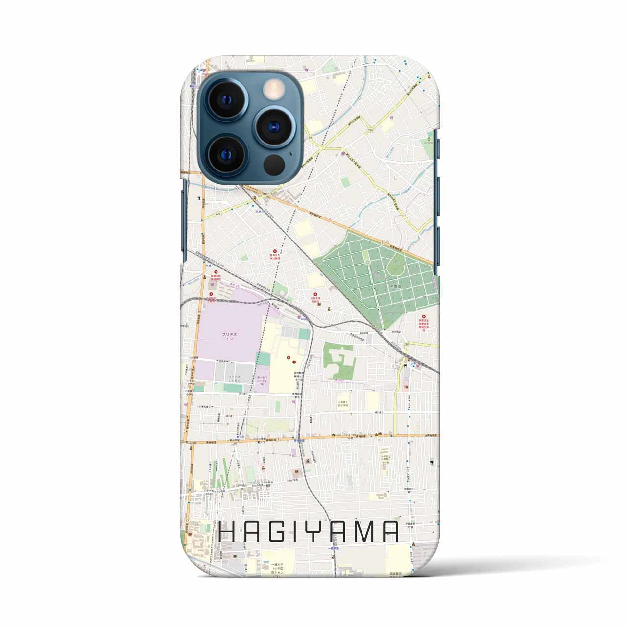 【萩山(東京都)】地図柄iPhoneケース(バックカバータイプ)