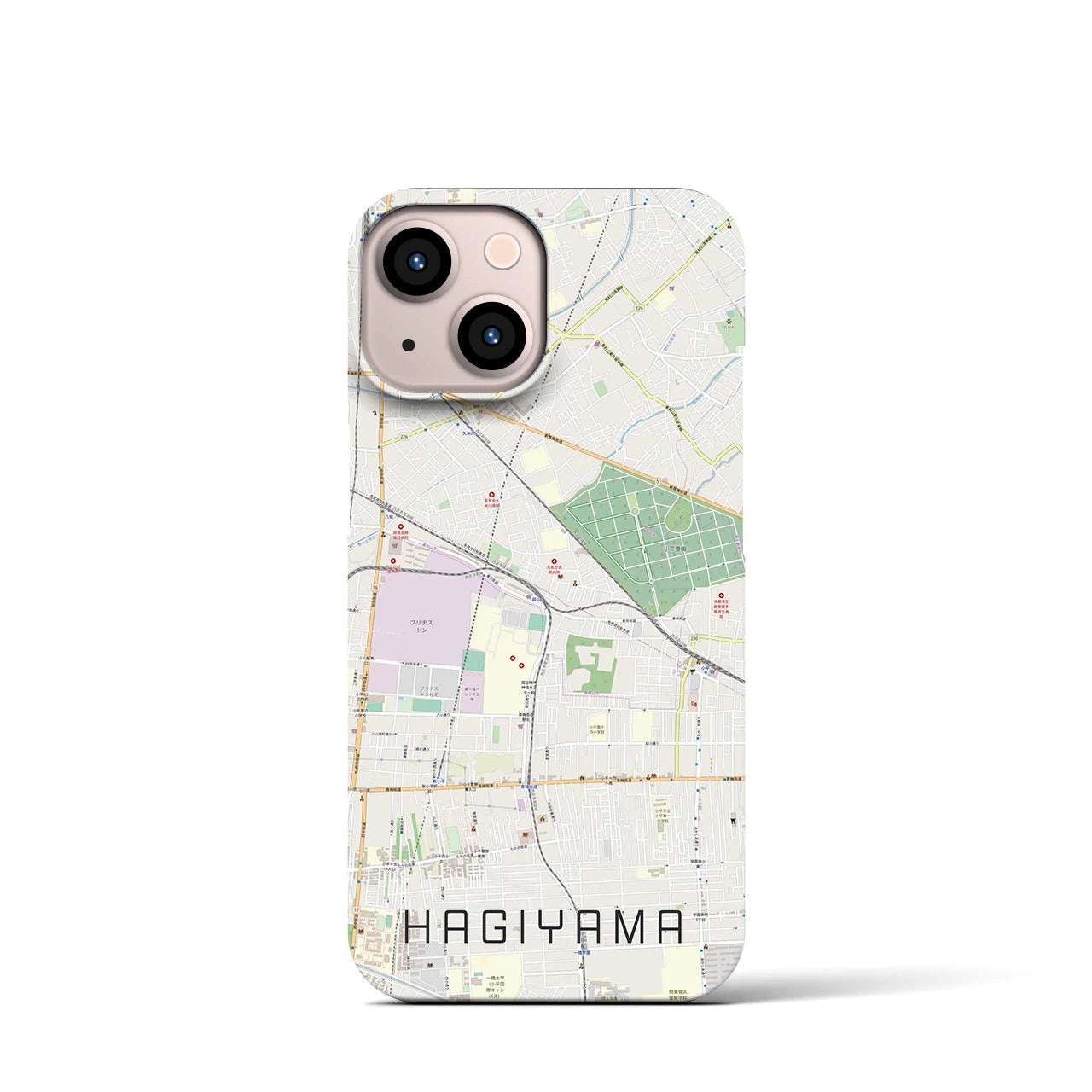 【萩山(東京都)】地図柄iPhoneケース(バックカバータイプ)