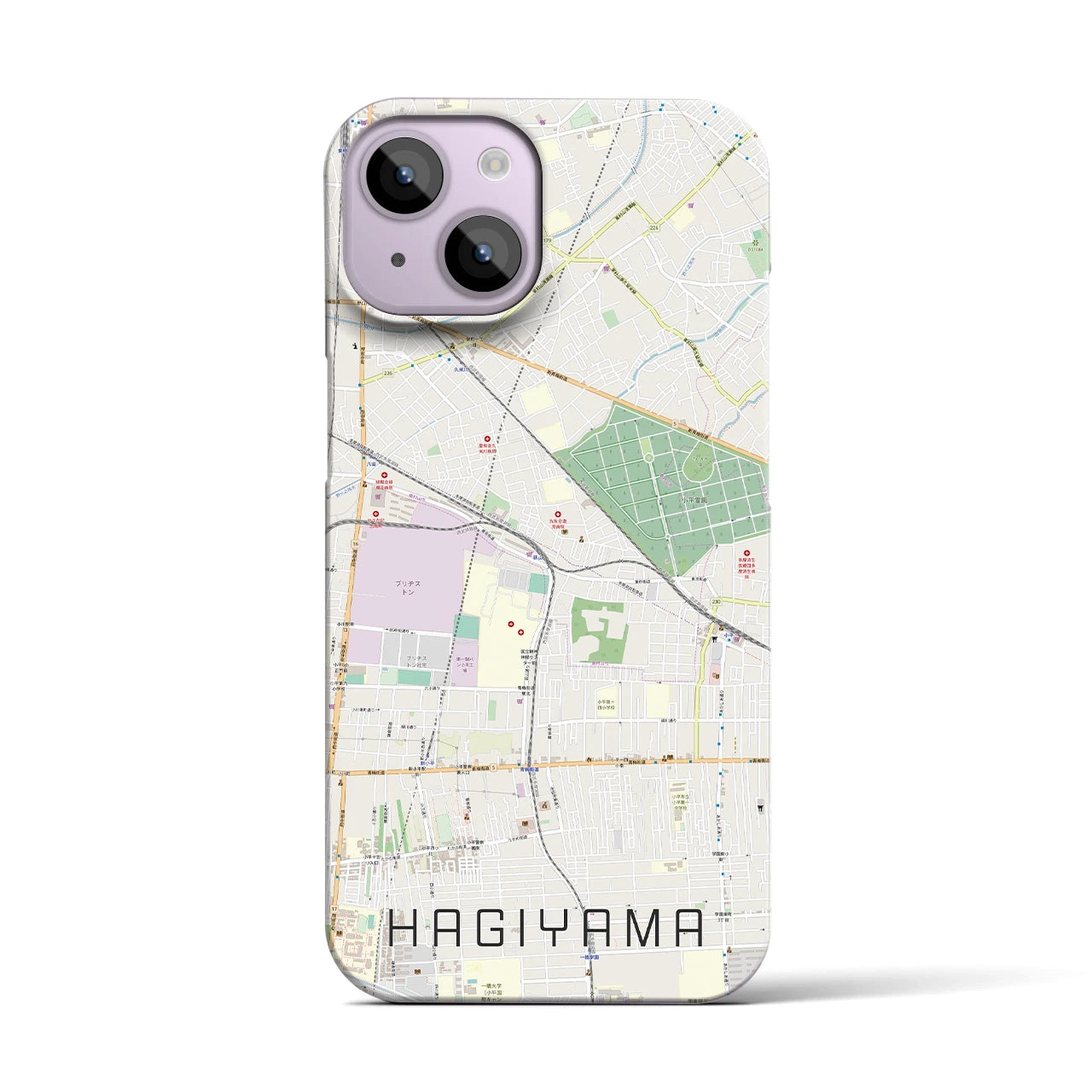 【萩山(東京都)】地図柄iPhoneケース(バックカバータイプ)