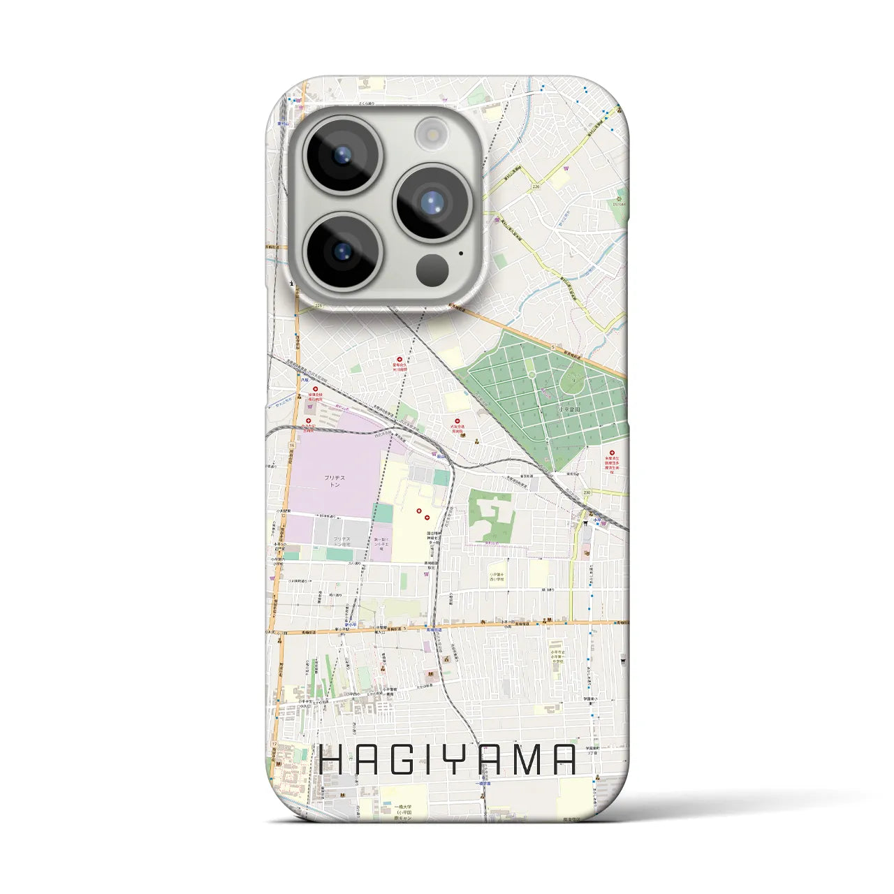 【萩山(東京都)】地図柄iPhoneケース(バックカバータイプ)