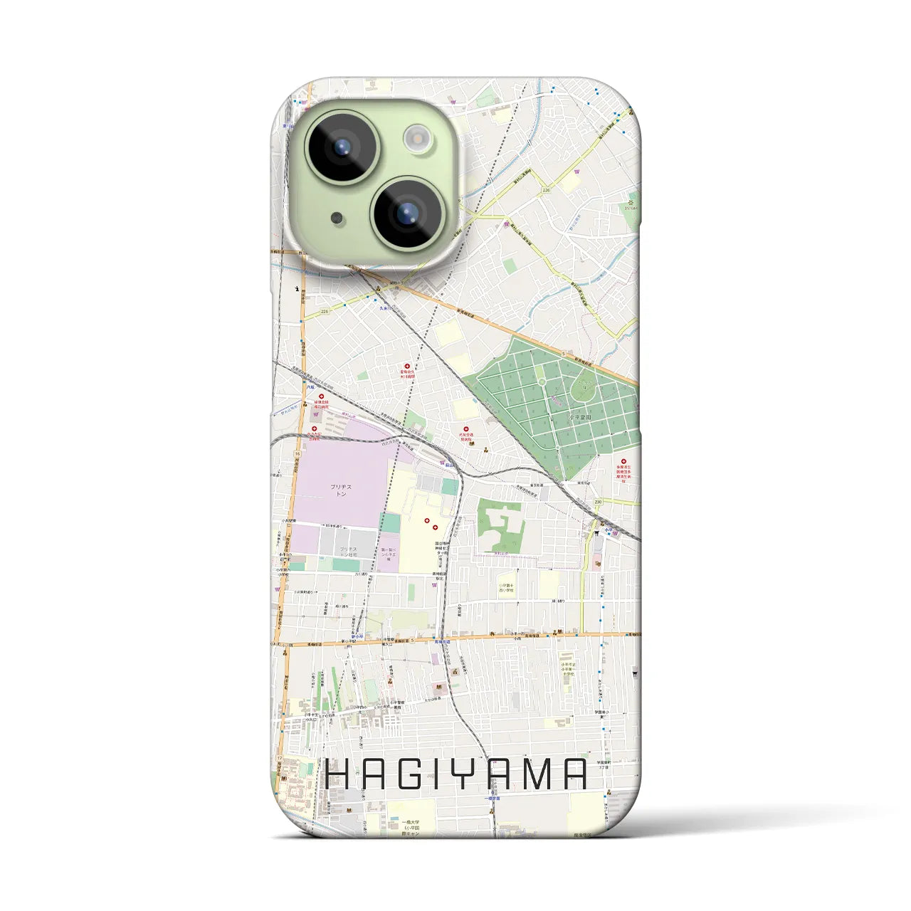 【萩山(東京都)】地図柄iPhoneケース(バックカバータイプ)