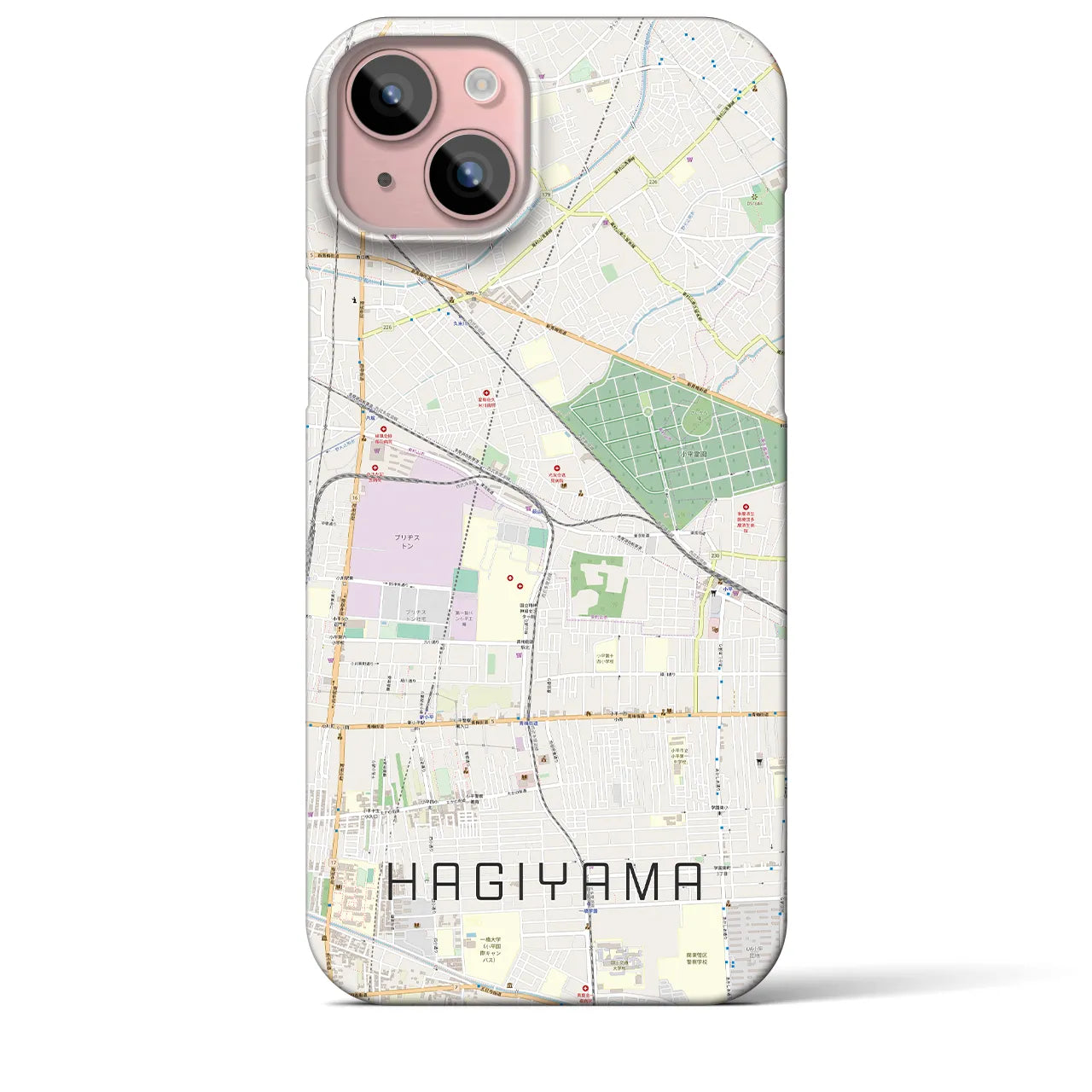 【萩山(東京都)】地図柄iPhoneケース(バックカバータイプ)