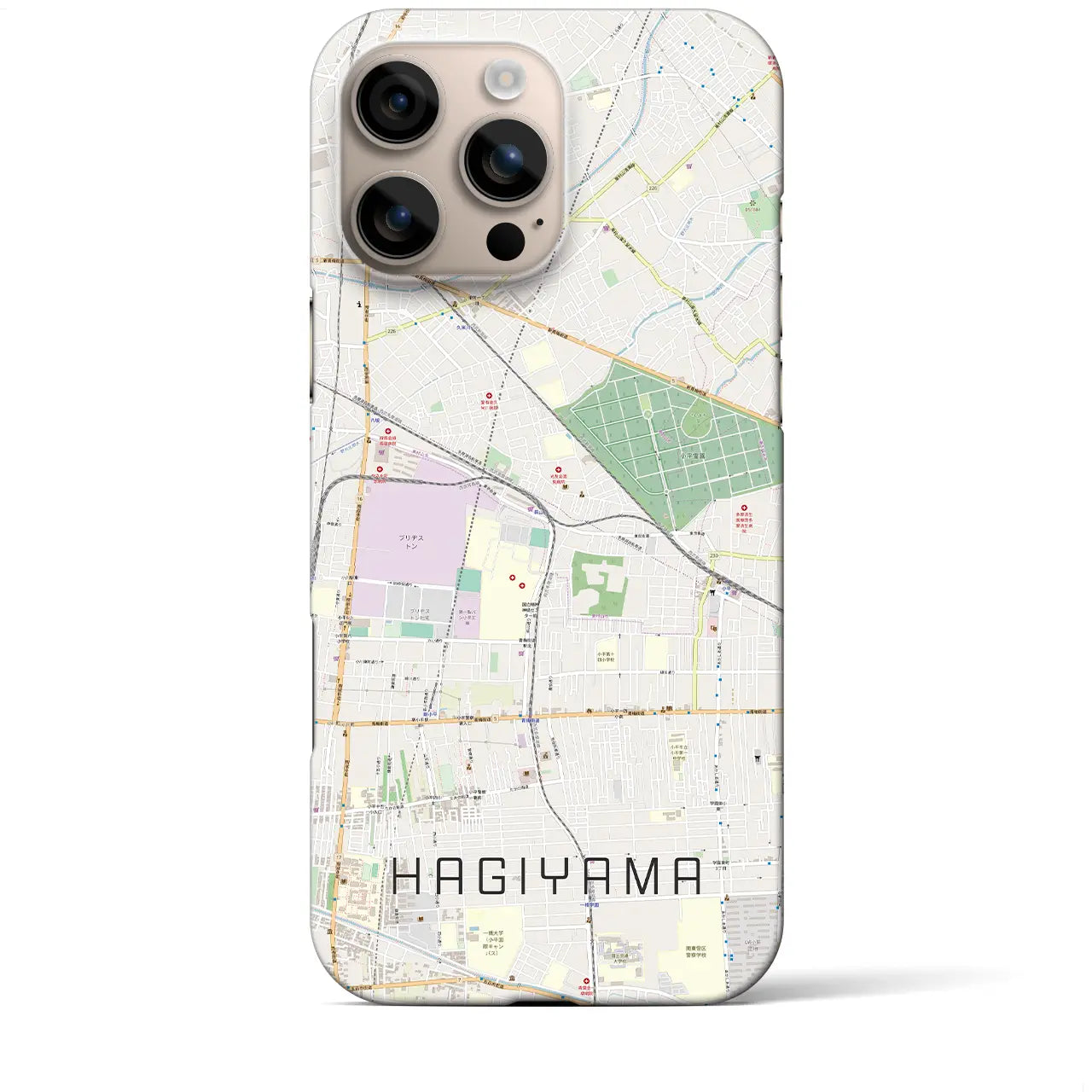 【萩山(東京都)】地図柄iPhoneケース(バックカバータイプ)