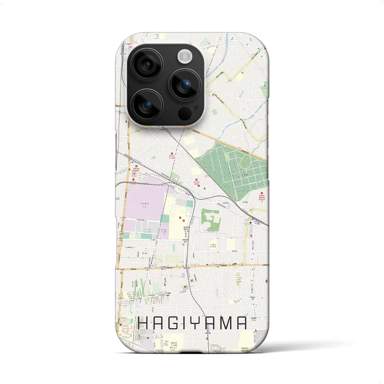 【萩山(東京都)】地図柄iPhoneケース(バックカバータイプ)