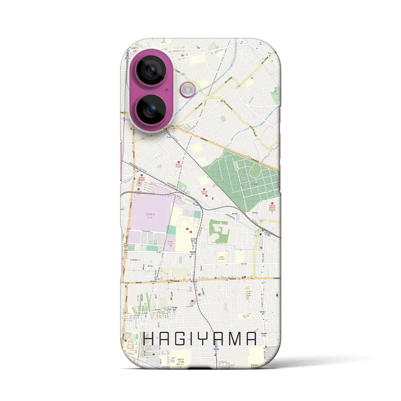 【萩山(東京都)】地図柄iPhoneケース(バックカバータイプ)