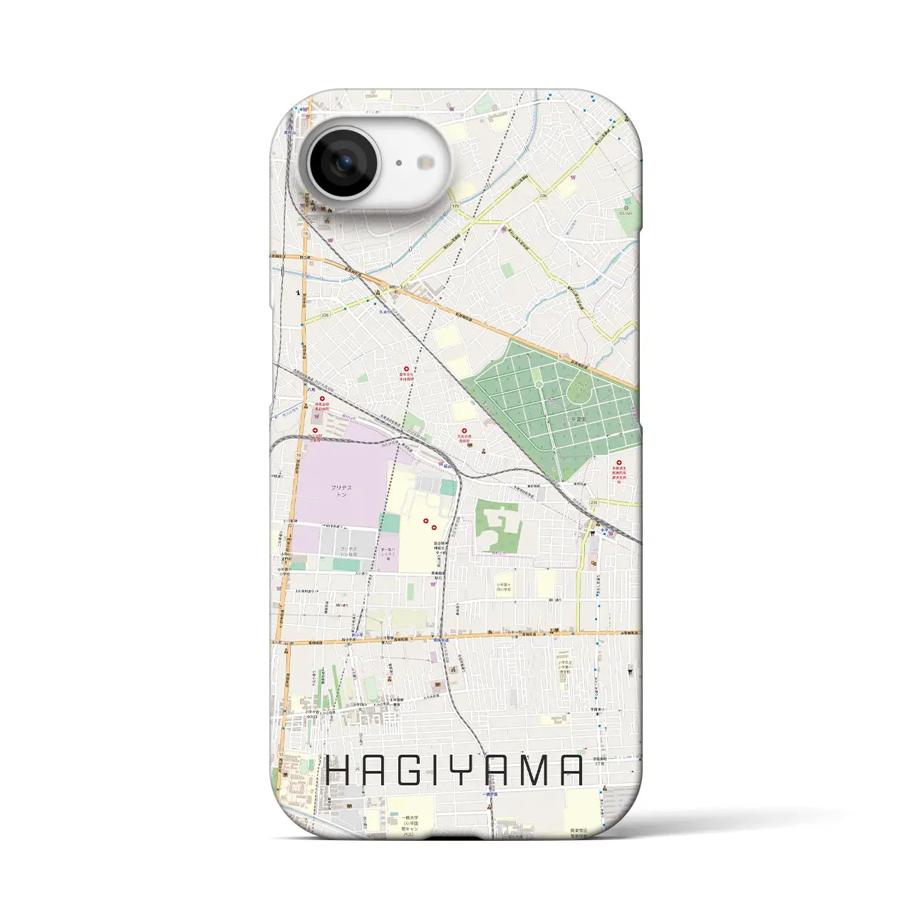 【萩山(東京都)】地図柄iPhoneケース(バックカバータイプ)