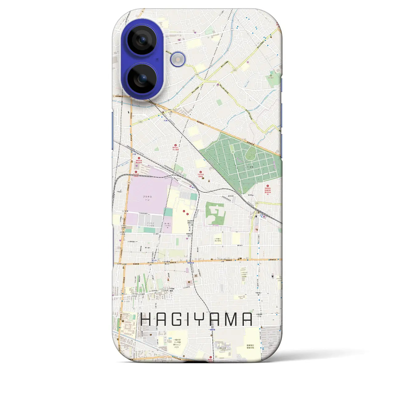 【萩山(東京都)】地図柄iPhoneケース(バックカバータイプ)ナチュラル・iPhone 16 Pro Max 用