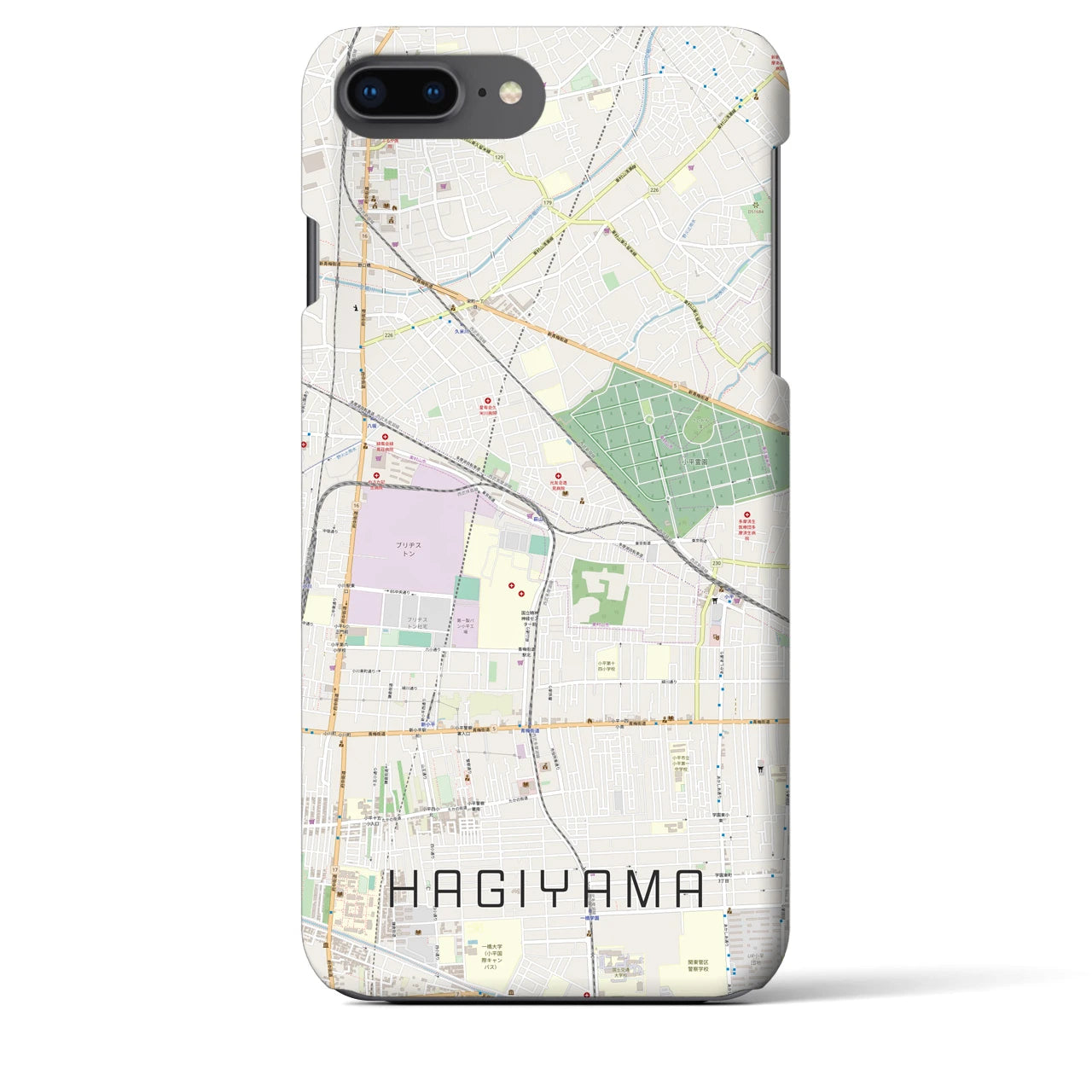 【萩山(東京都)】地図柄iPhoneケース(バックカバータイプ)