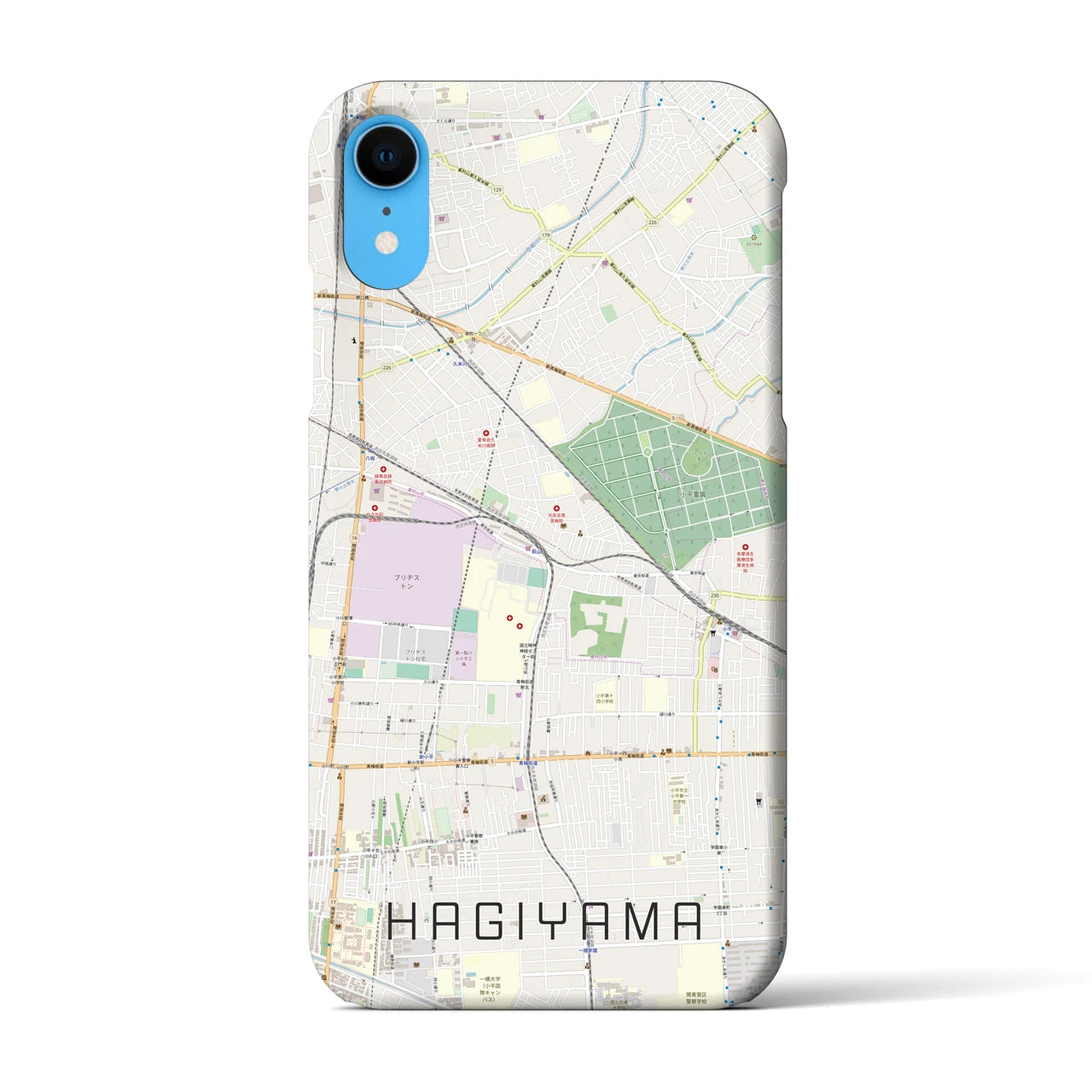 【萩山(東京都)】地図柄iPhoneケース(バックカバータイプ)