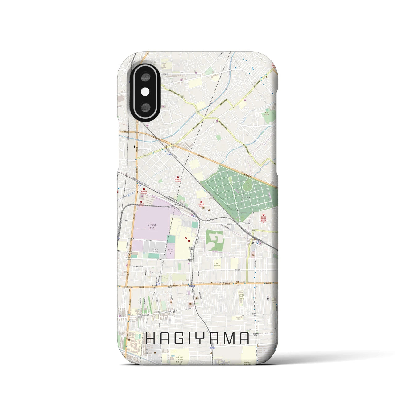【萩山(東京都)】地図柄iPhoneケース(バックカバータイプ)