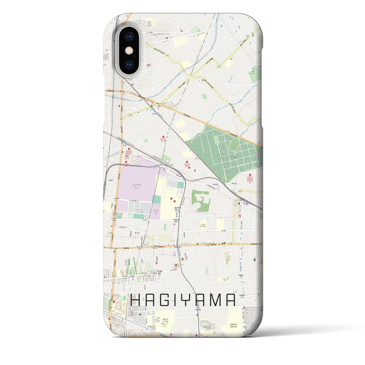 【萩山(東京都)】地図柄iPhoneケース(バックカバータイプ)