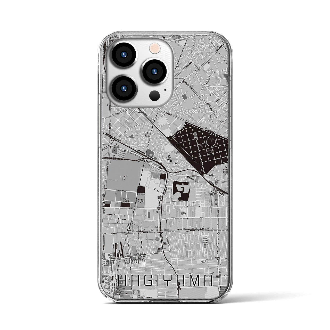 【萩山(東京都)】地図柄iPhoneケース(クリアタイプ)