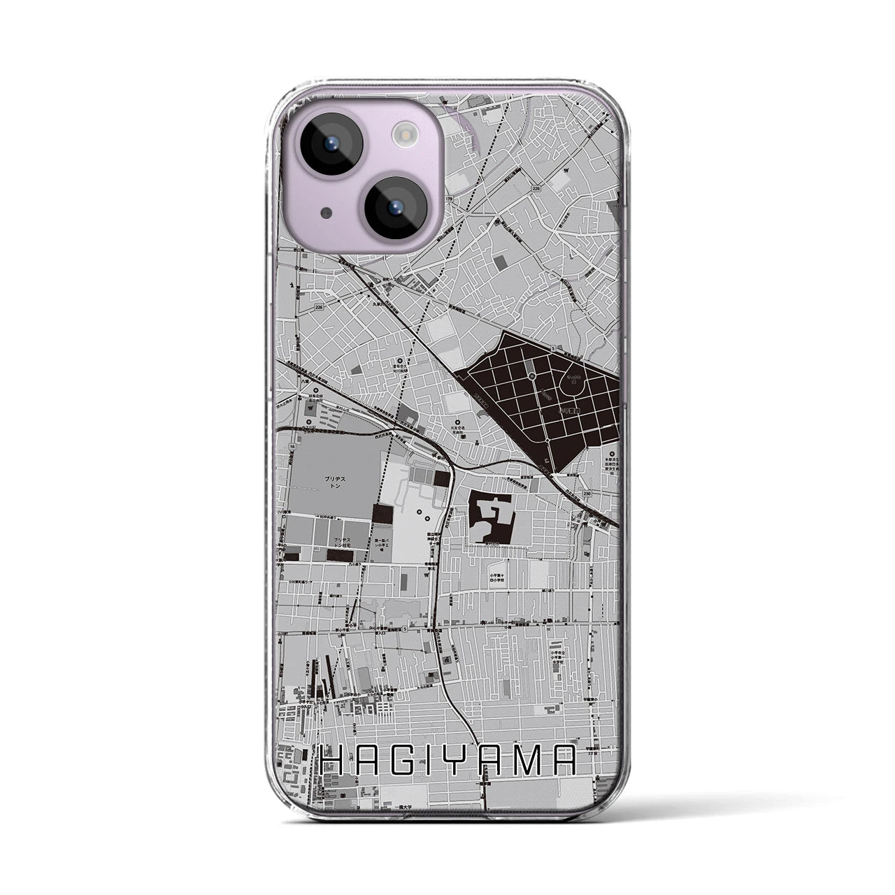 【萩山(東京都)】地図柄iPhoneケース(クリアタイプ)