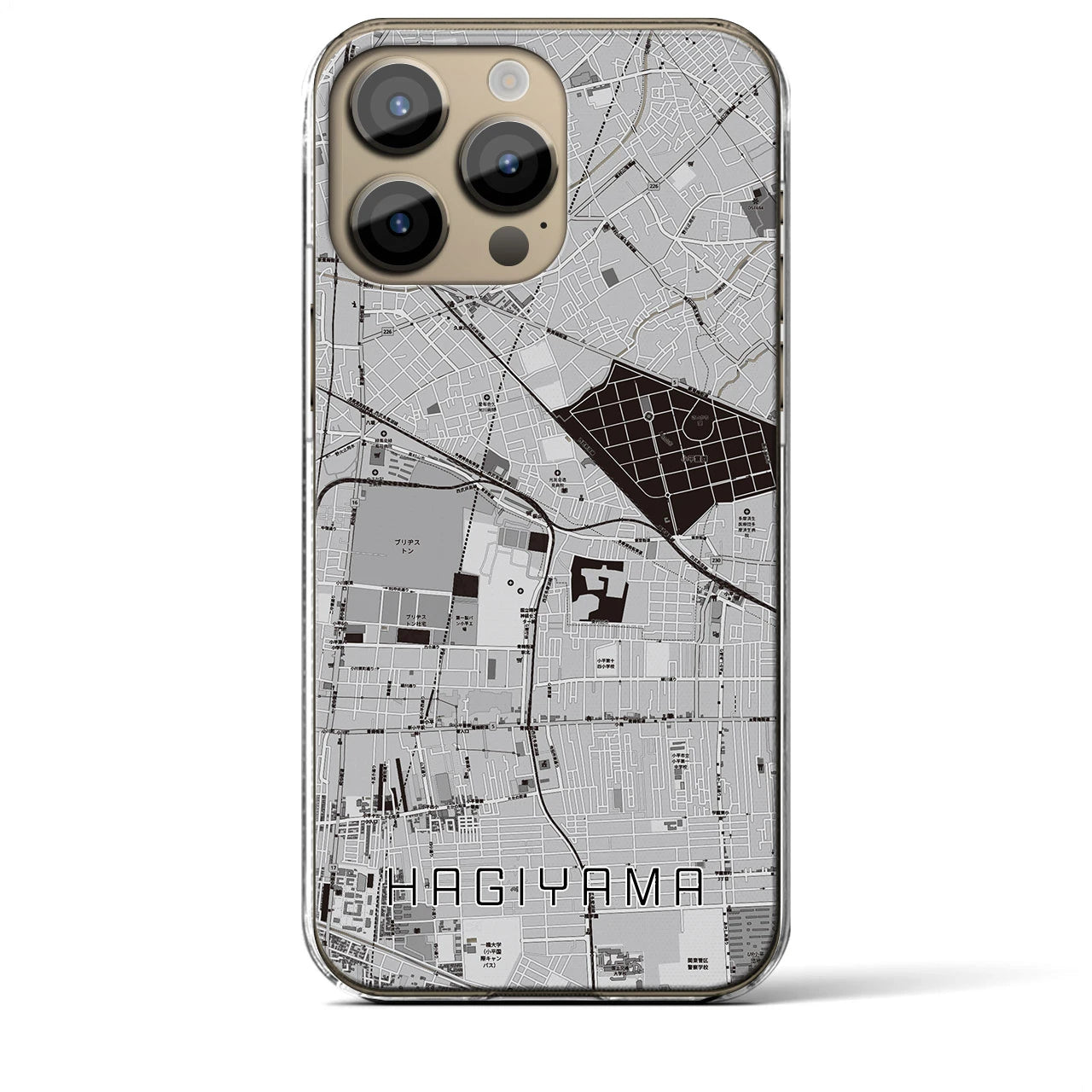 【萩山(東京都)】地図柄iPhoneケース(クリアタイプ)