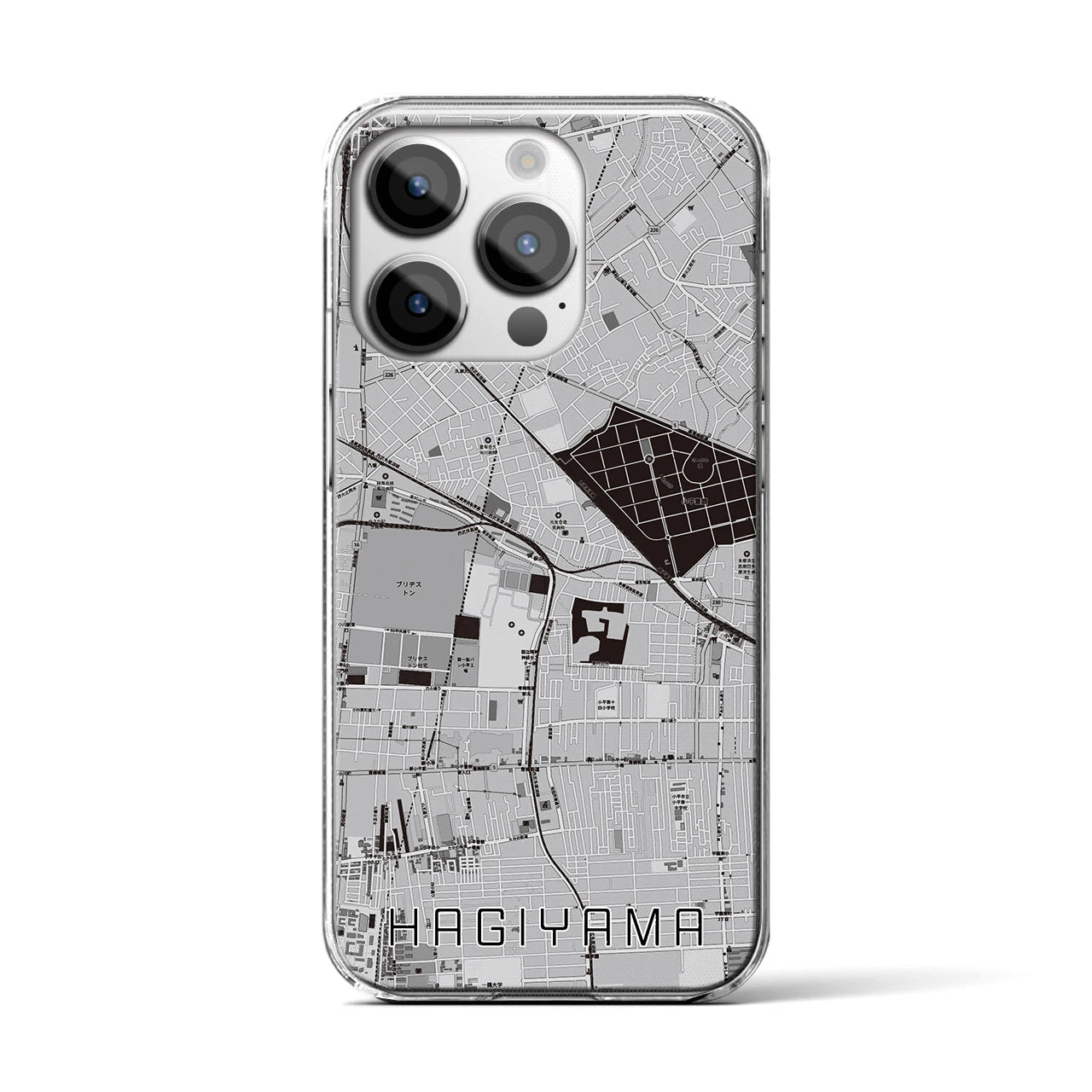 【萩山(東京都)】地図柄iPhoneケース(クリアタイプ)